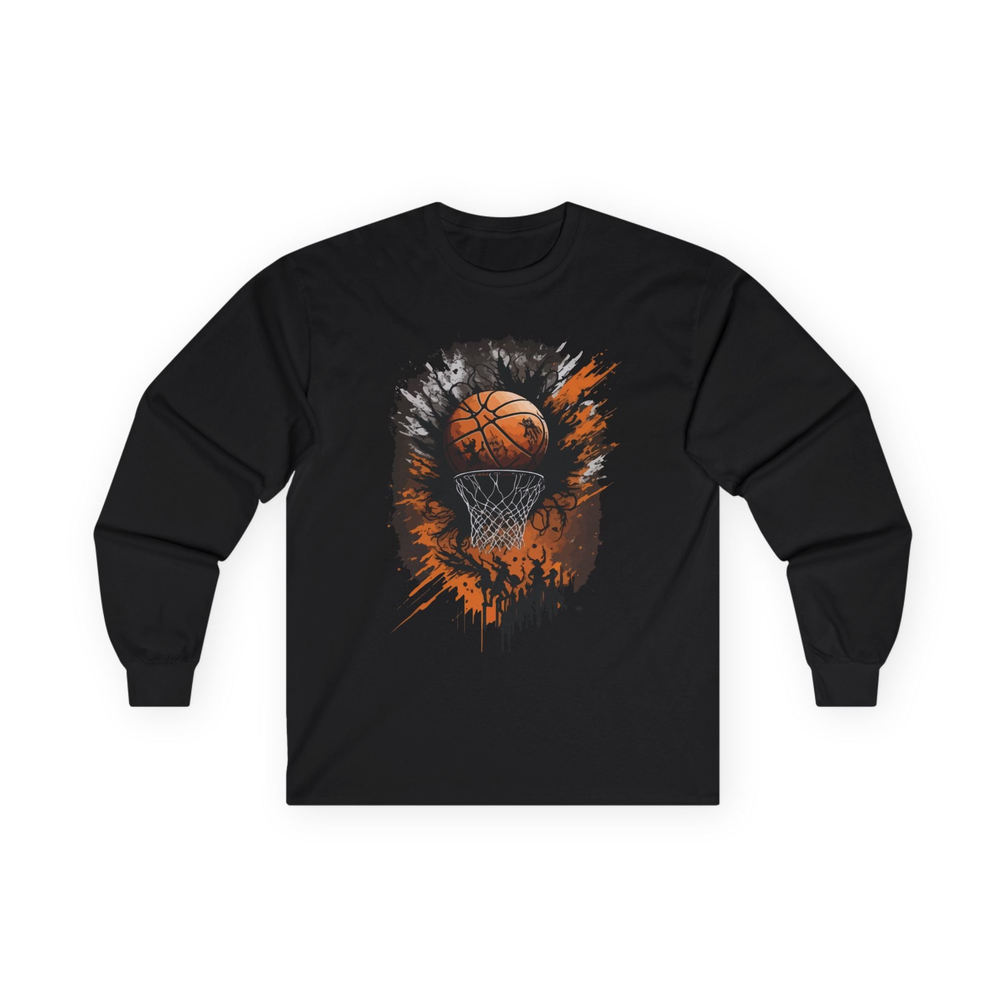 Basketball Splash Long Sleeve Tee | Perfect for Sports Lovers, Gifts for Players, Casual Wear, Game Day Apparel, Unisex Fashion