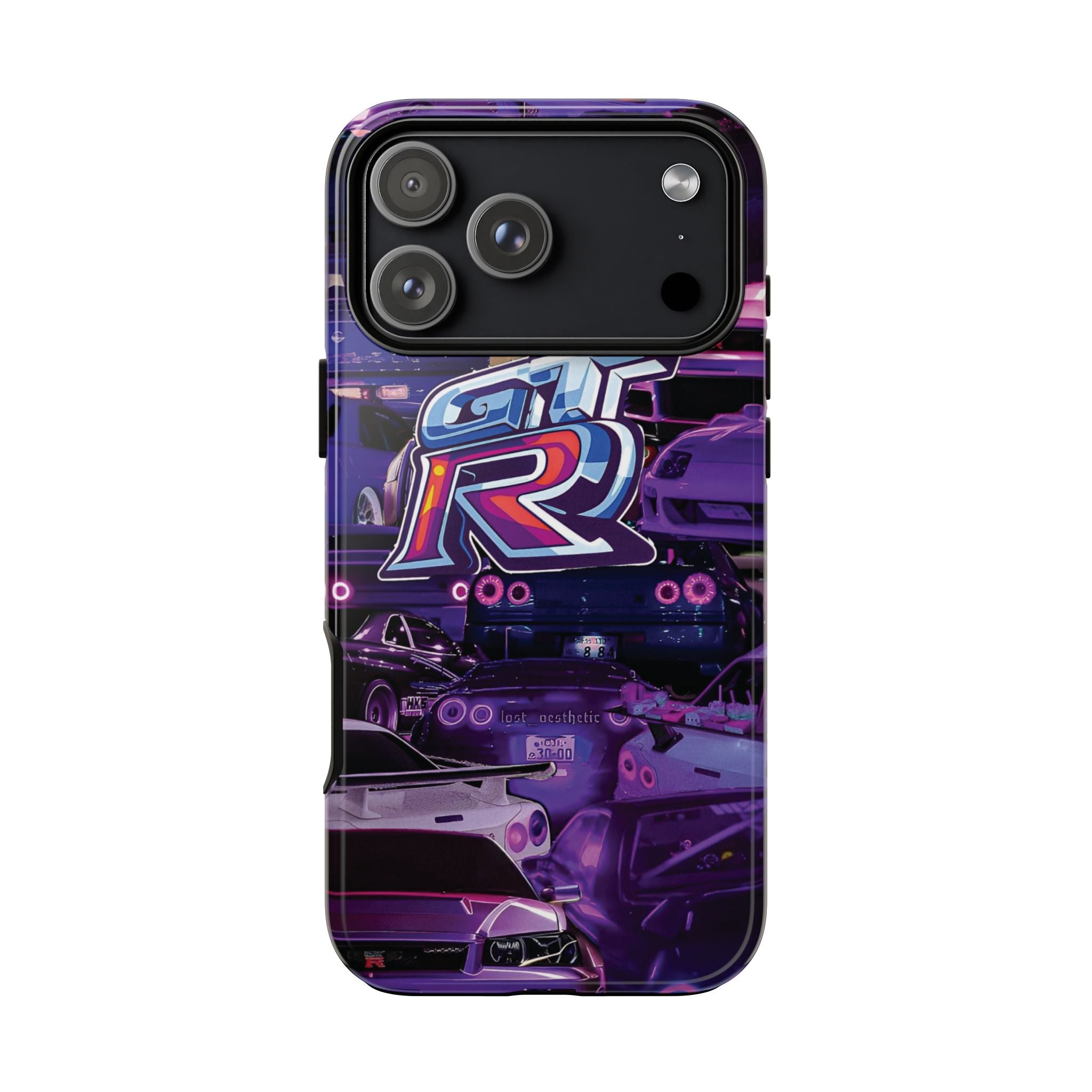 GTR Racing Phone Case – Neon Purple Sportscar Design
