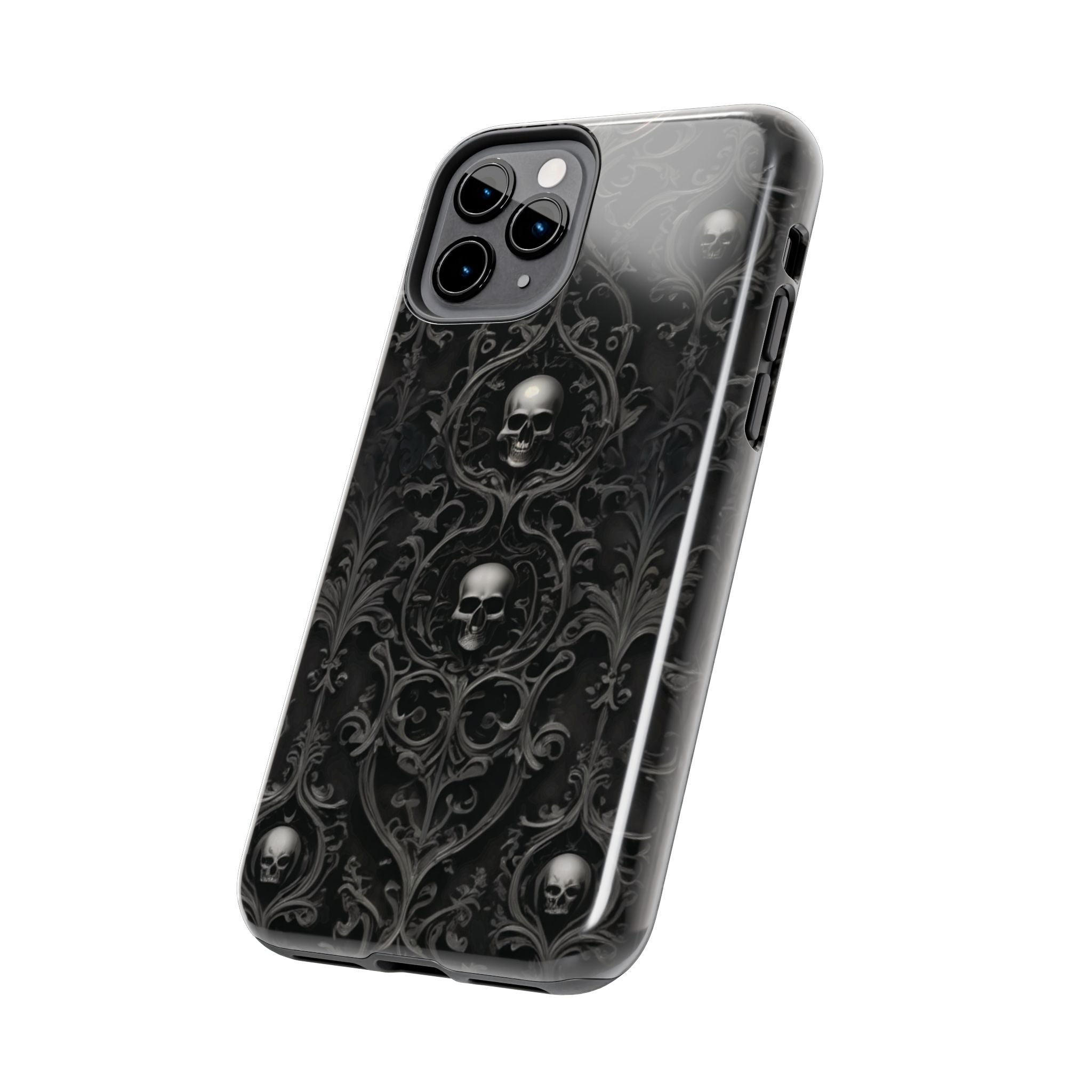Gothic Skull Phone Cases - Tough Protection, Unique Gift for Halloween, Dark Aesthetic Accessory for Men and Women, Trendy Phone Cover