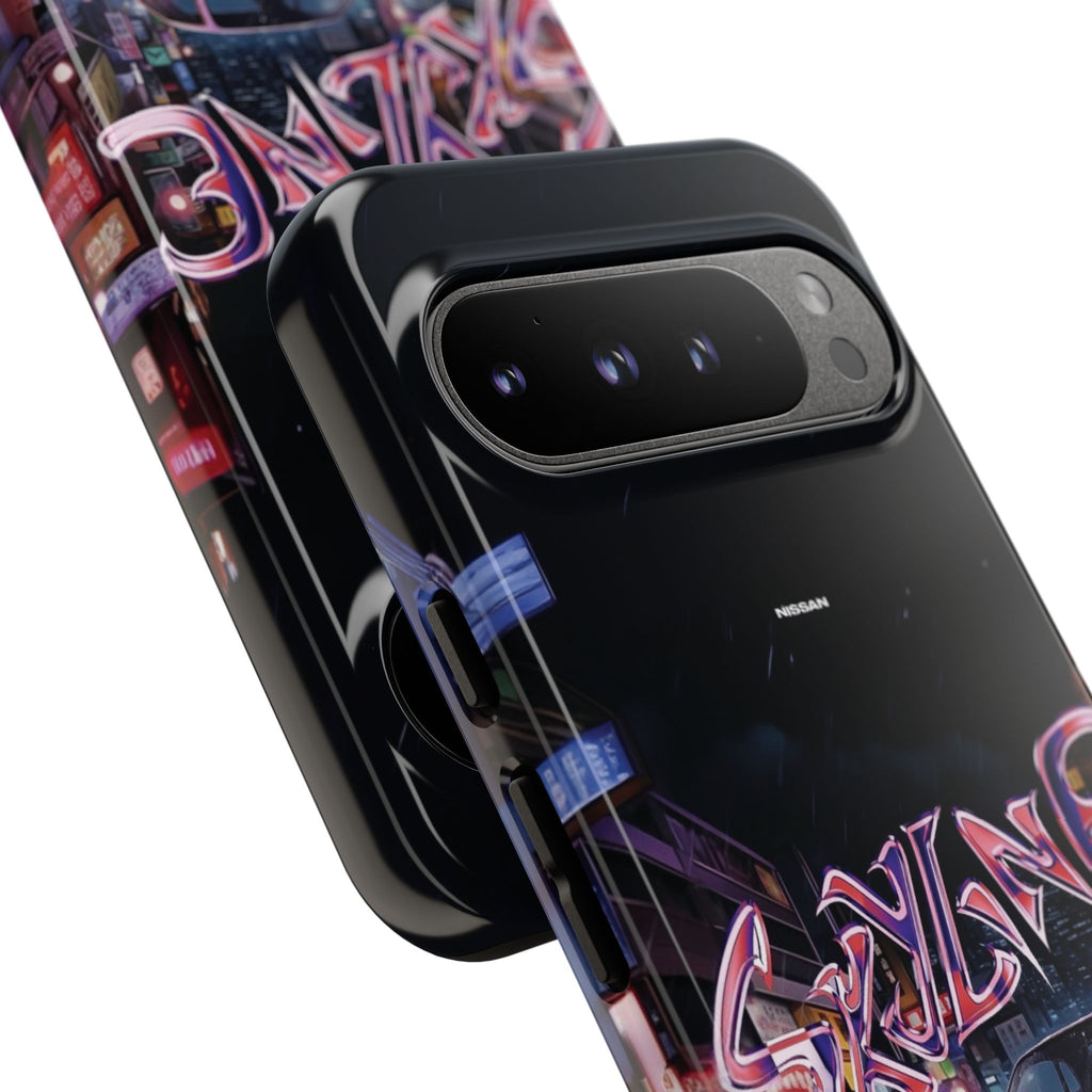 Retro Skyline Phone Case — Neon Night Street Racing Design