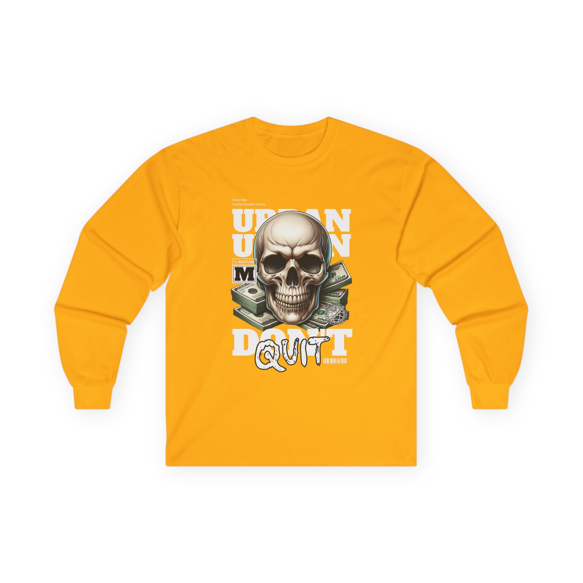 Urban Skull Graphic Long Sleeve Tee | Unisex Cotton Shirt for Halloween, Streetwear, Graphic Tee, Gift for Him/Her