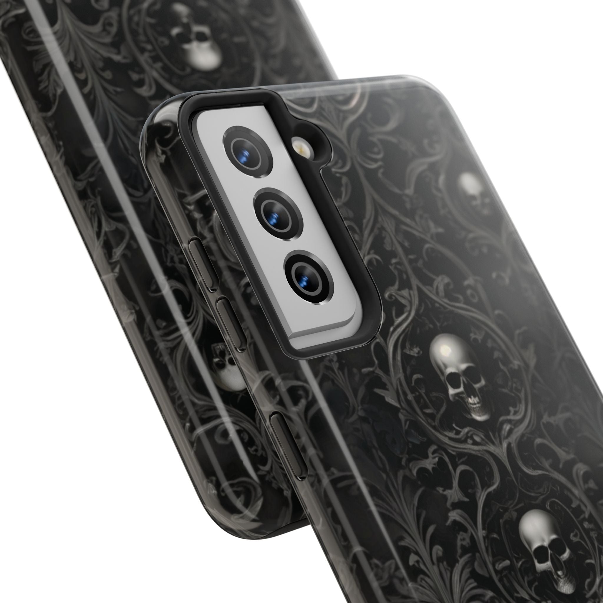 Gothic Skull Phone Cases - Tough Protection, Unique Gift for Halloween, Dark Aesthetic Accessory for Men and Women, Trendy Phone Cover