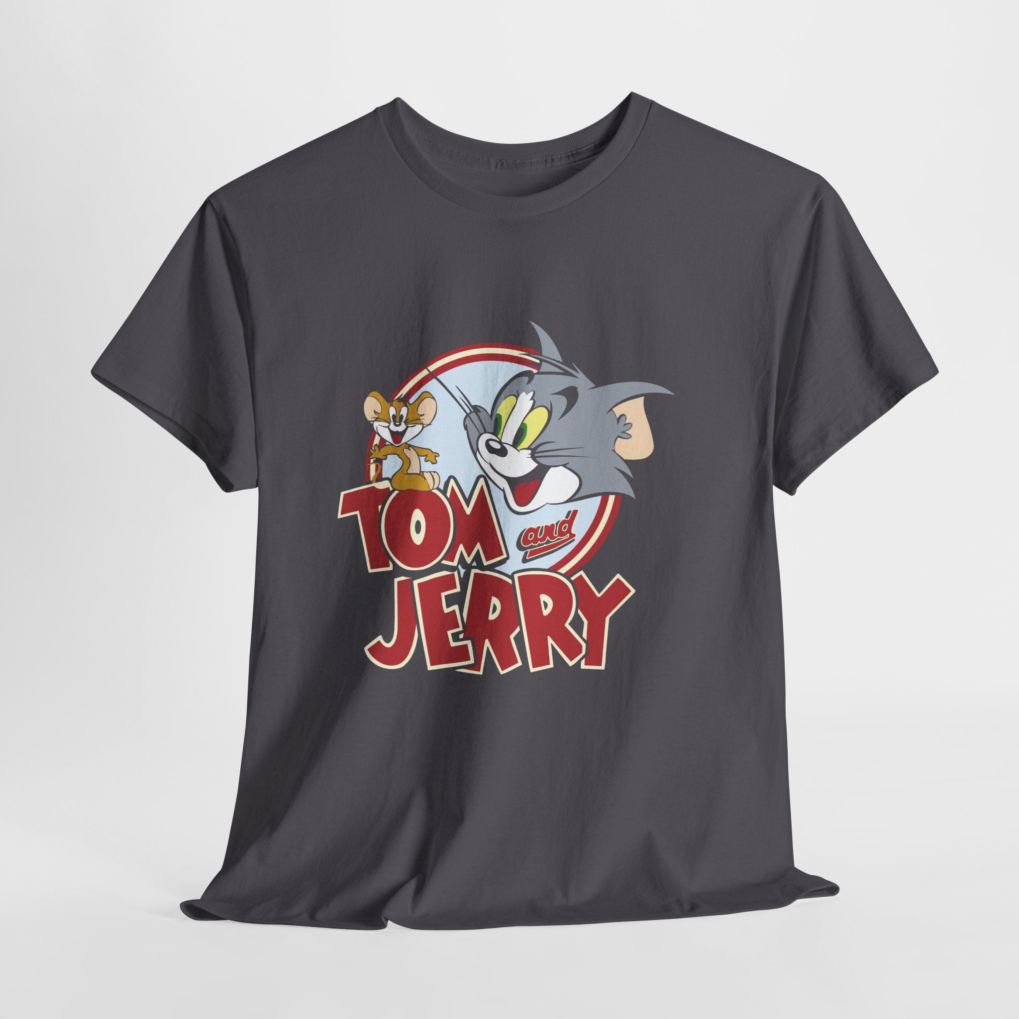Tom and Jerry Unisex Heavy Cotton Tee, Funny Cartoon Shirt, Casual Wear, Gift for Kids and Adults, Retro Comics Tee