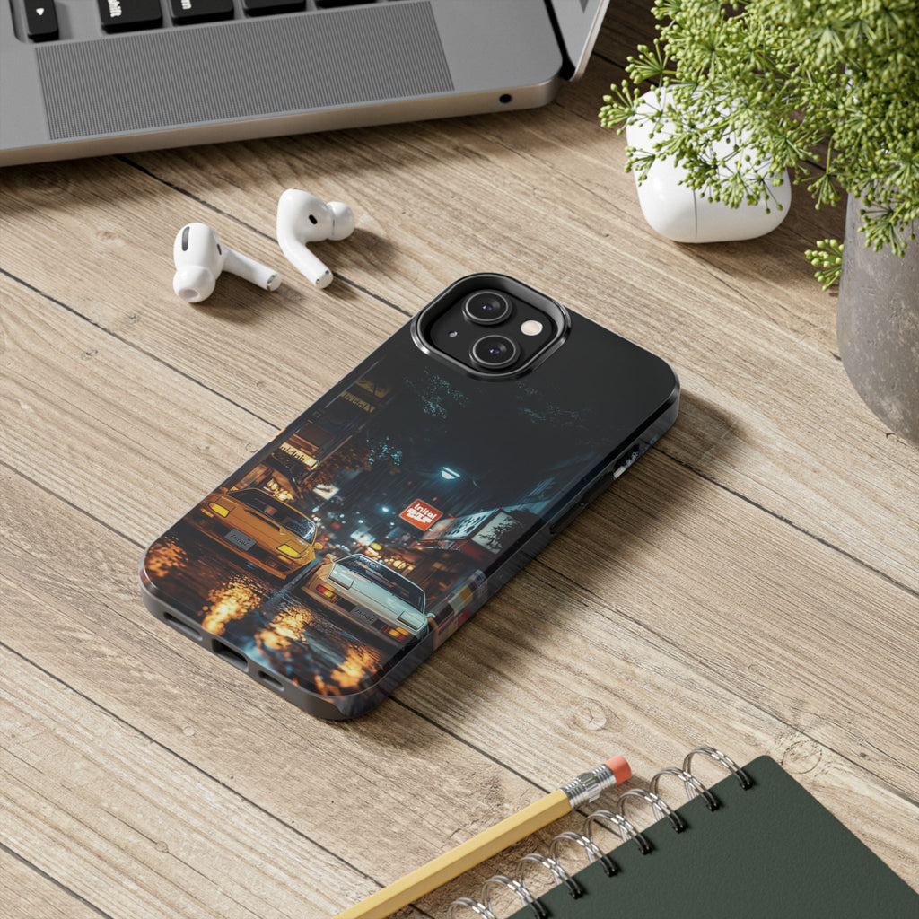 Night Cityscape Phone Cases, Urban Aesthetic Case, Tough Protection Case, Perfect Gift for Car Lovers, Ideal for Birthdays, Holidays