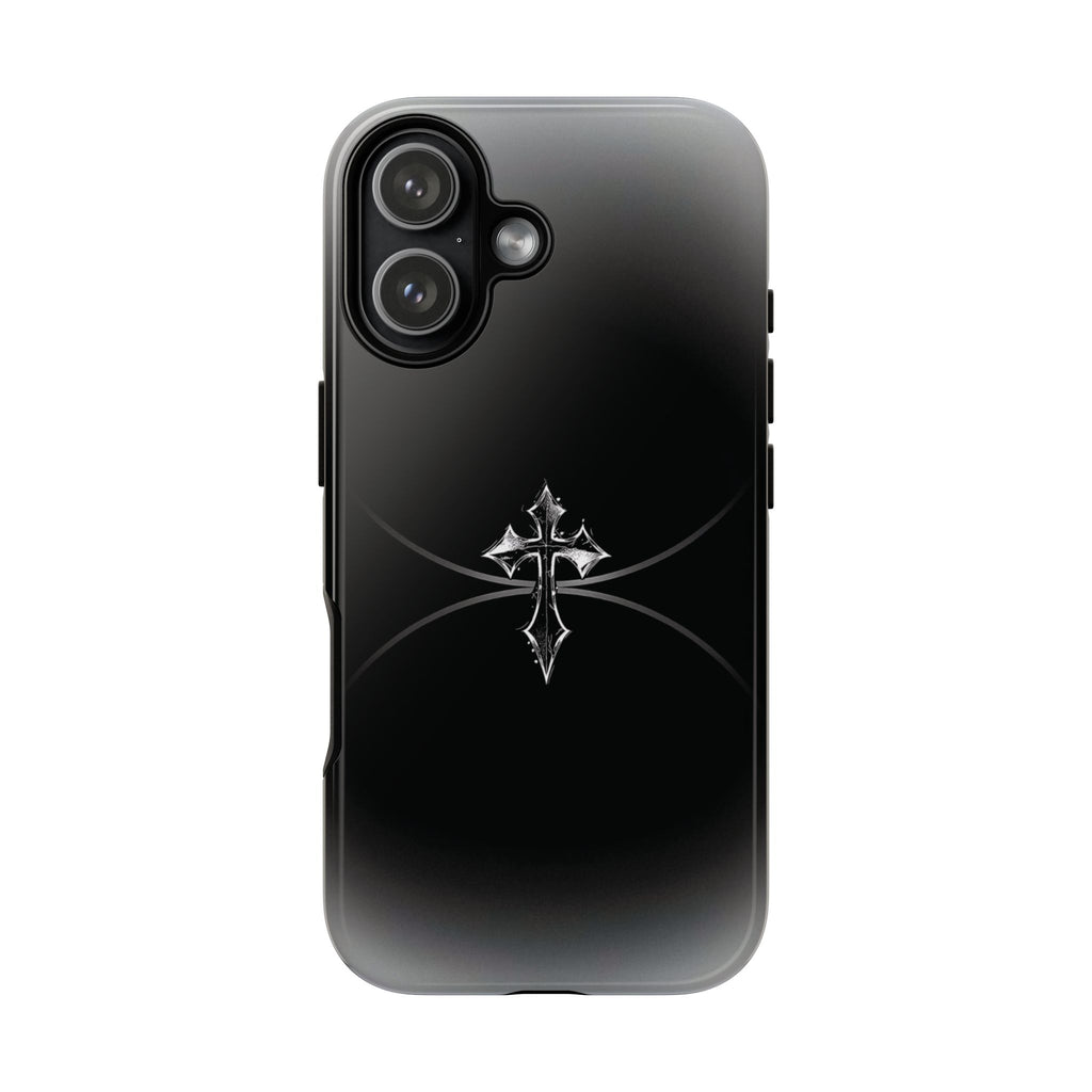 Cross Emblem Tough Phone Case — Rugged Black Protective Cover