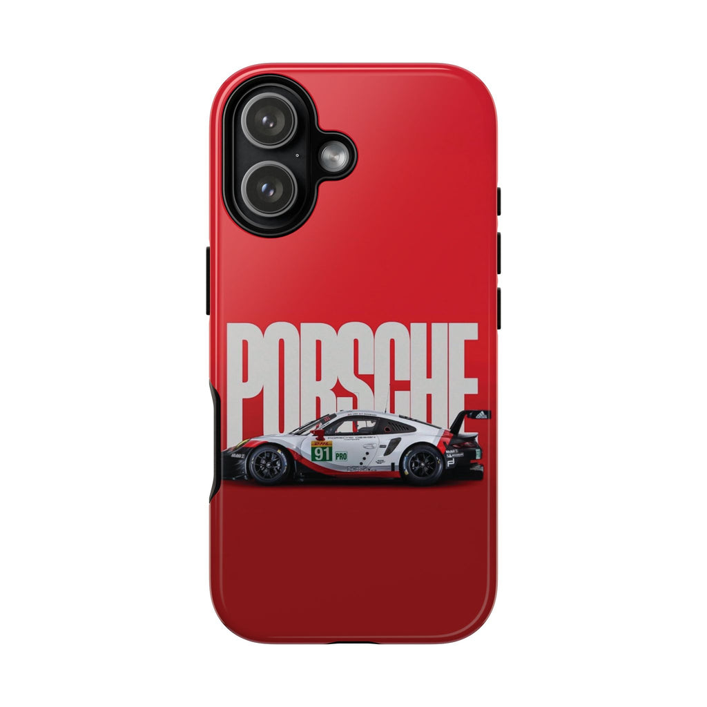 Porsche Racing Phone Case — Red Performance Car Protective Cover