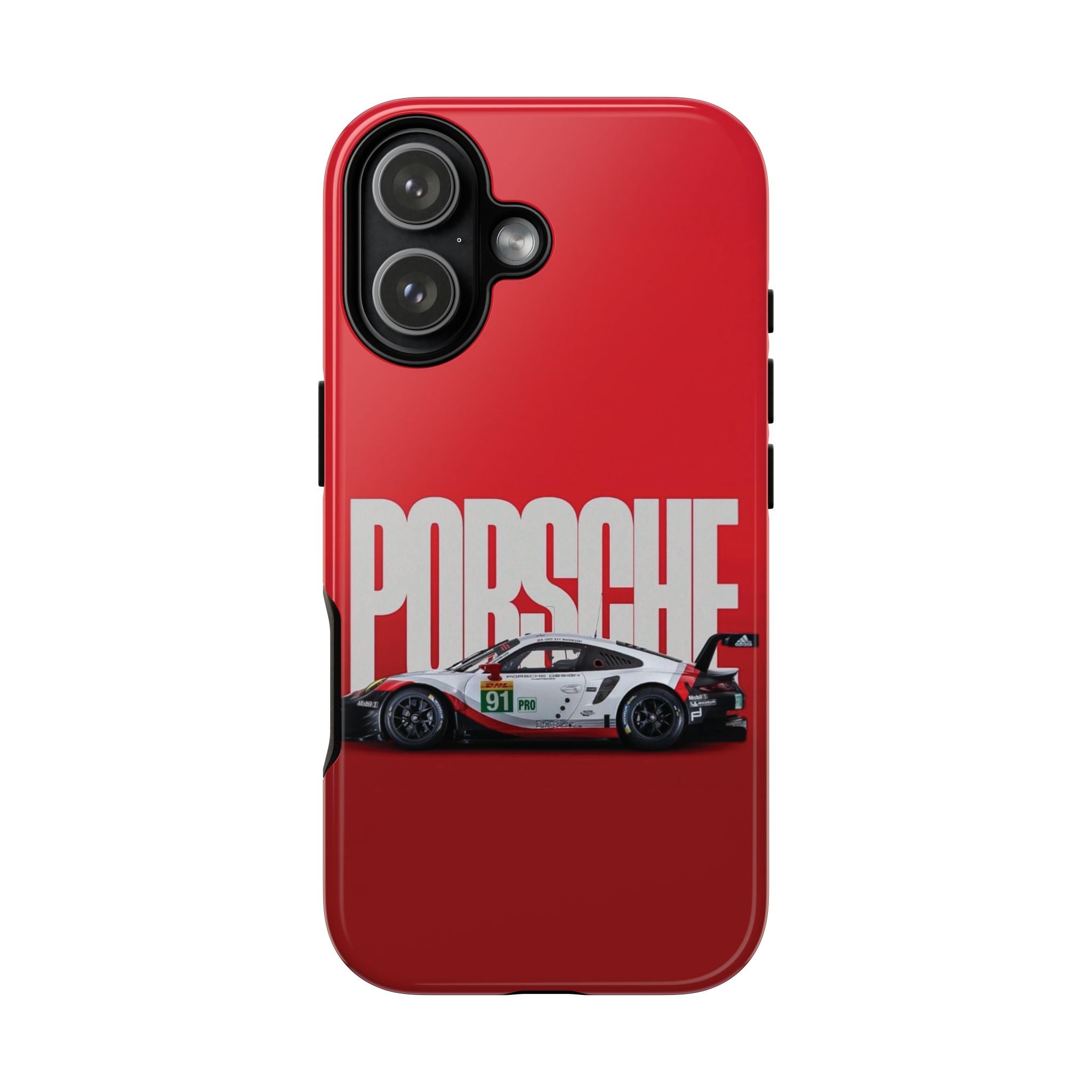 Porsche Racing Phone Case — Red Performance Car Protective Cover
