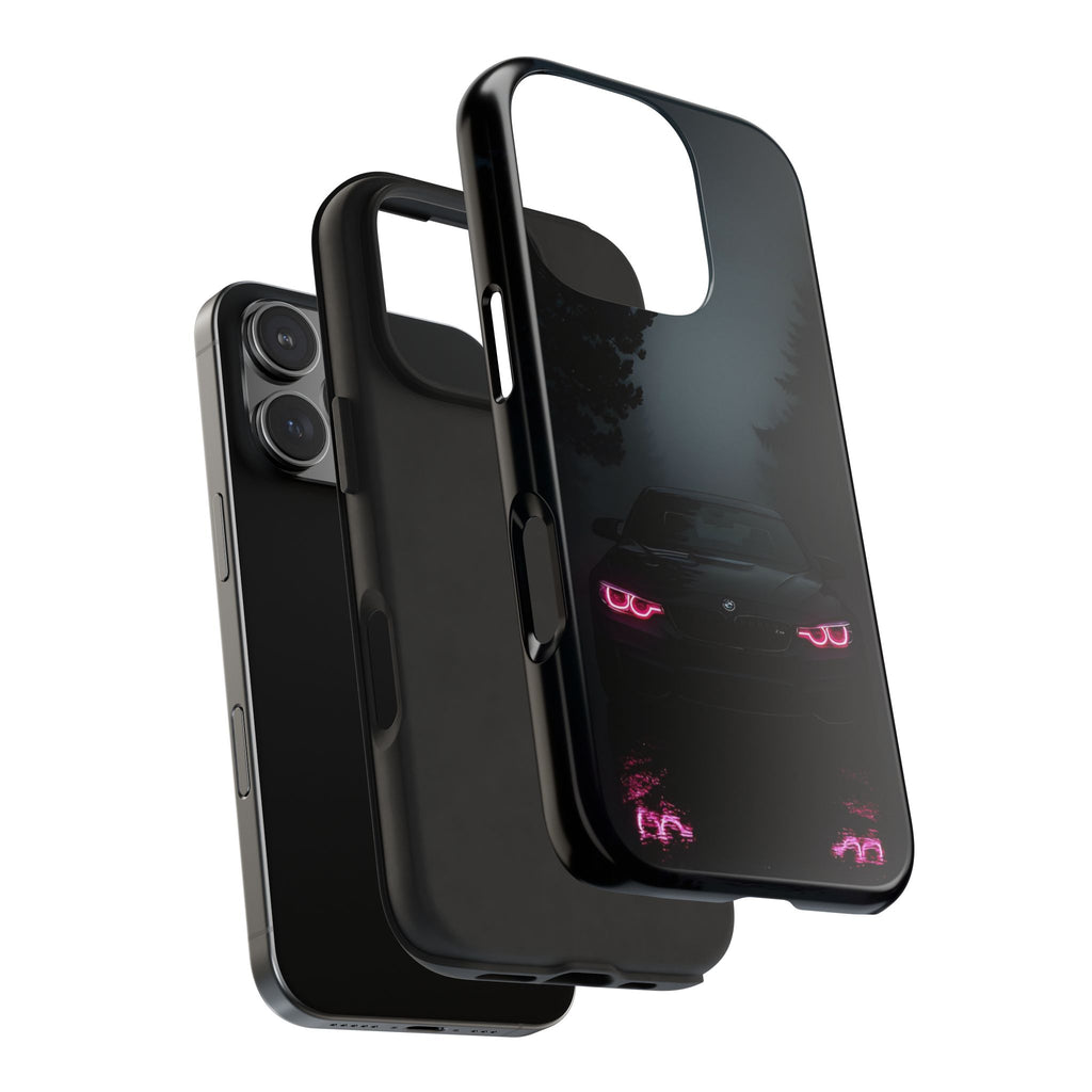 Tough Phone Case with Neon Car Design, Durable Smartphone Cover, Gift for Car Enthusiasts, Unique Accessory for Him, Perfect for Birthdays