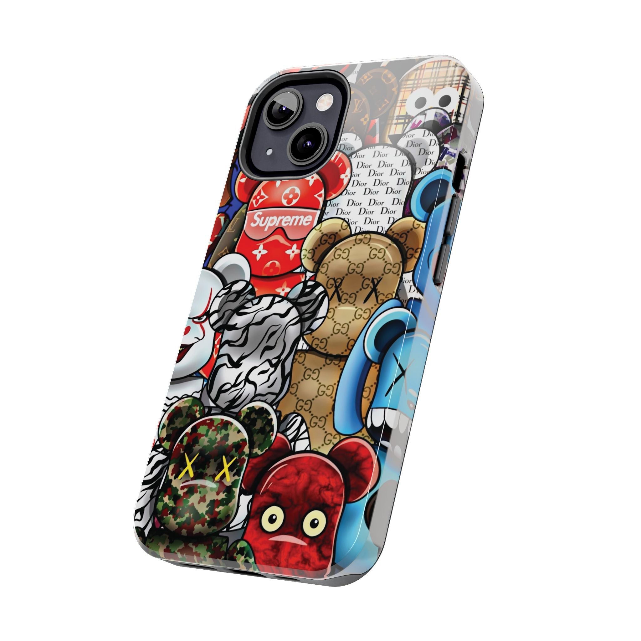 Trendy Bear Phone Case: Stylish Tough Protector for Streetwear Lovers, Gift for Teens, Unique Accessories for Holiday Celebrations