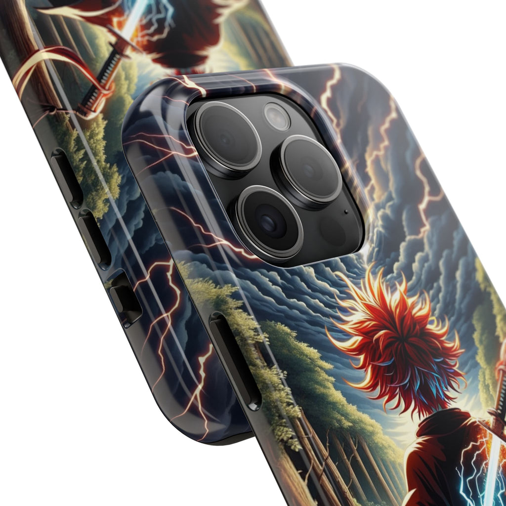 Epic Adventure Tough Phone Cases, Anime, Lightning Design, Durable Cover, Gift for Gamers, Festival Essential