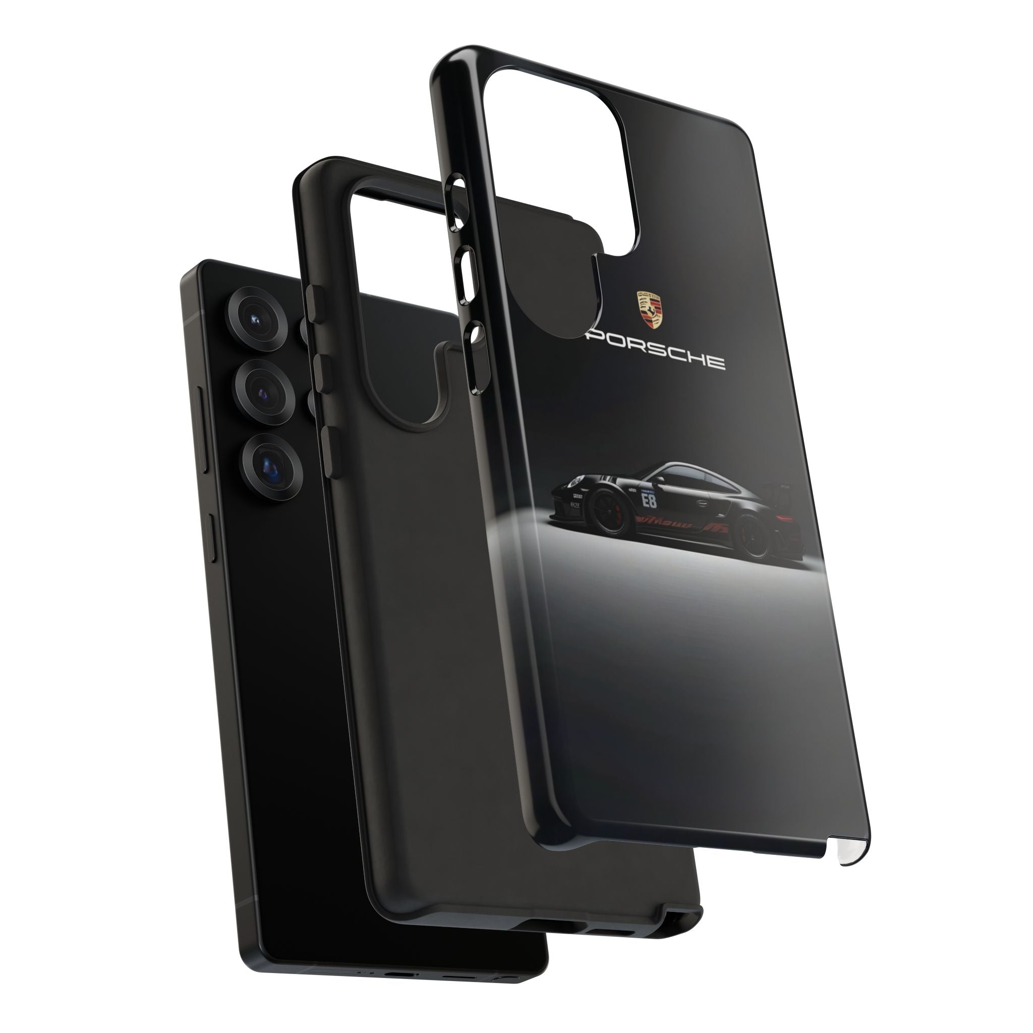 Porsche Racing Phone Case — Sleek Black Sports Car Tough Case