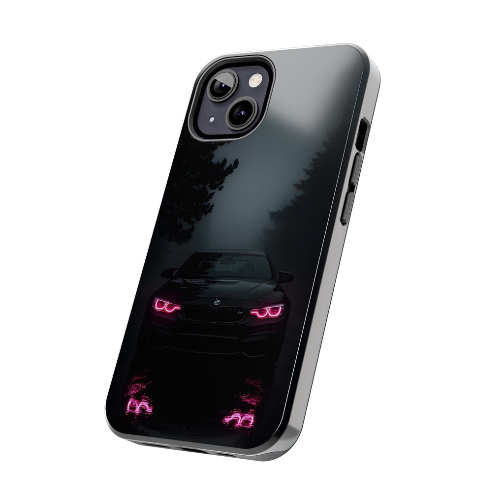 Tough Phone Case with Neon Car Design, Durable Smartphone Cover, Gift for Car Enthusiasts, Unique Accessory for Him, Perfect for Birthdays