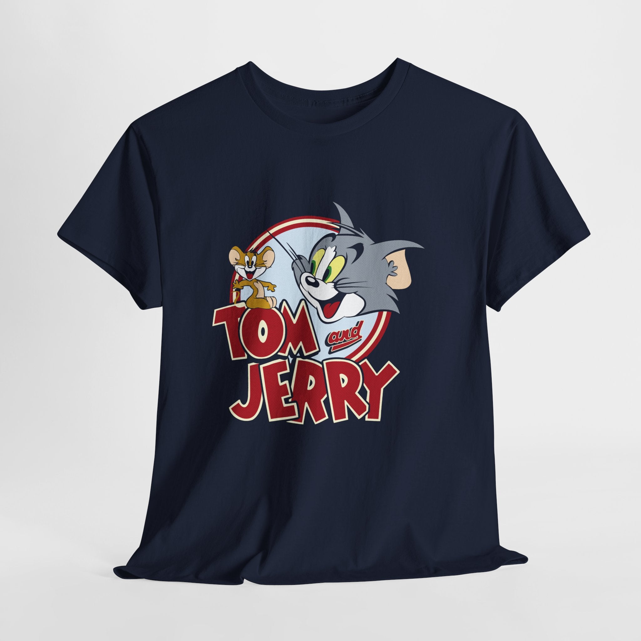 Tom and Jerry Unisex Heavy Cotton Tee, Funny Cartoon Shirt, Casual Wear, Gift for Kids and Adults, Retro Comics Tee