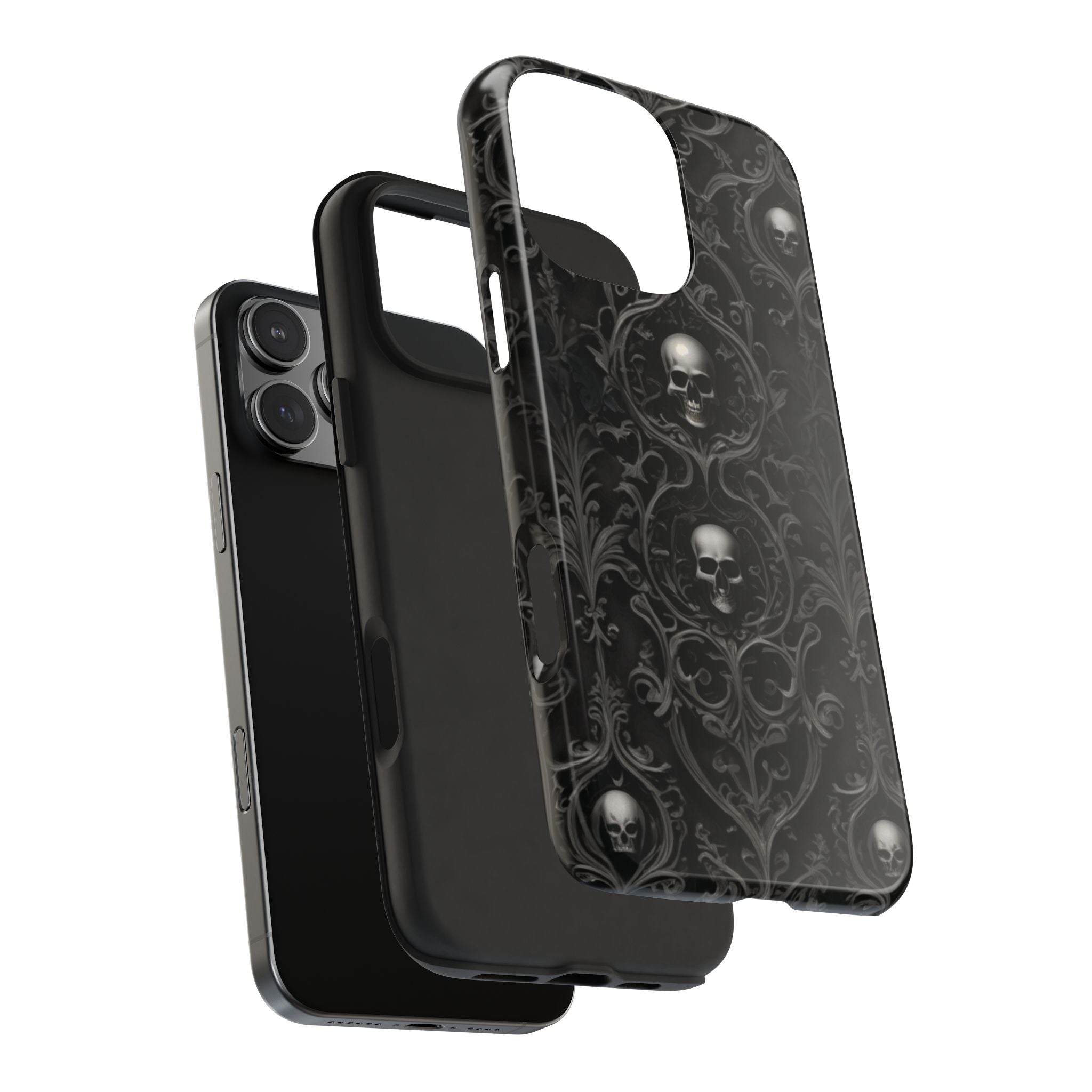 Gothic Skull Phone Cases - Tough Protection, Unique Gift for Halloween, Dark Aesthetic Accessory for Men and Women, Trendy Phone Cover