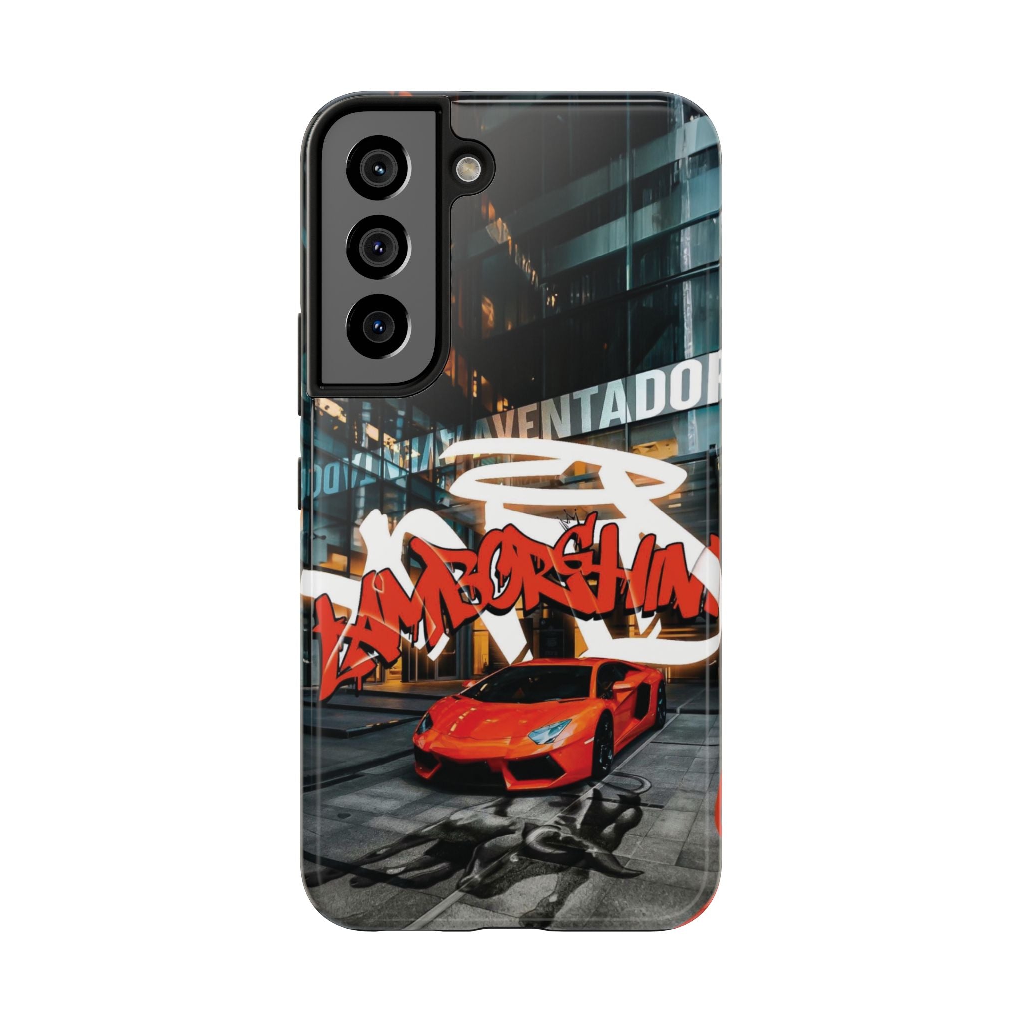 Urban Graffiti Tough Phone Case - Red Lamborghini Design