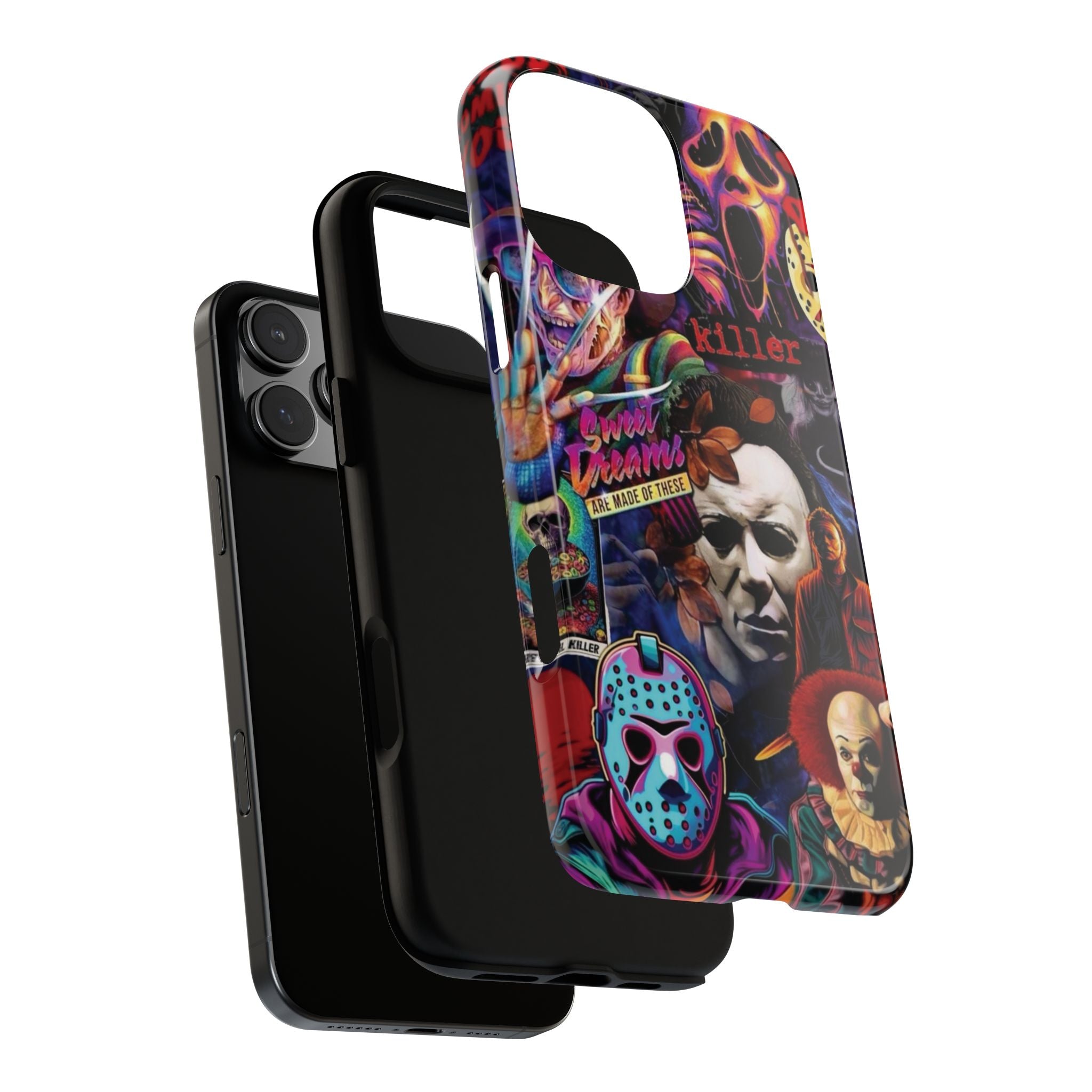 Horror Movie Collage Phone Case — Classic Slasher Icons (Michael Myers, Jason, Freddy, Ghostface, Pennywise)