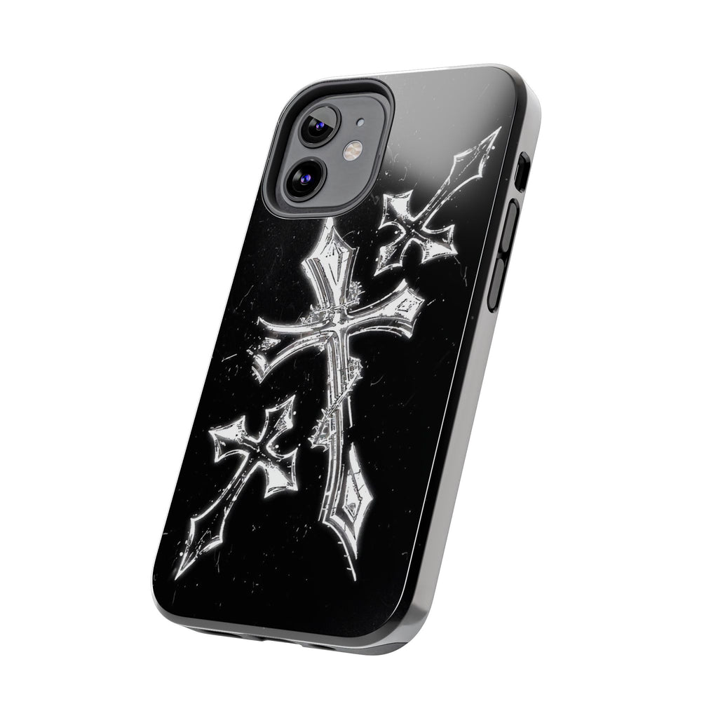 Tough Phone Case with Cross Design, Gothic Phone Cover, Personalized Phone Case, Customizable Tech Accessories, Unique Gift Idea