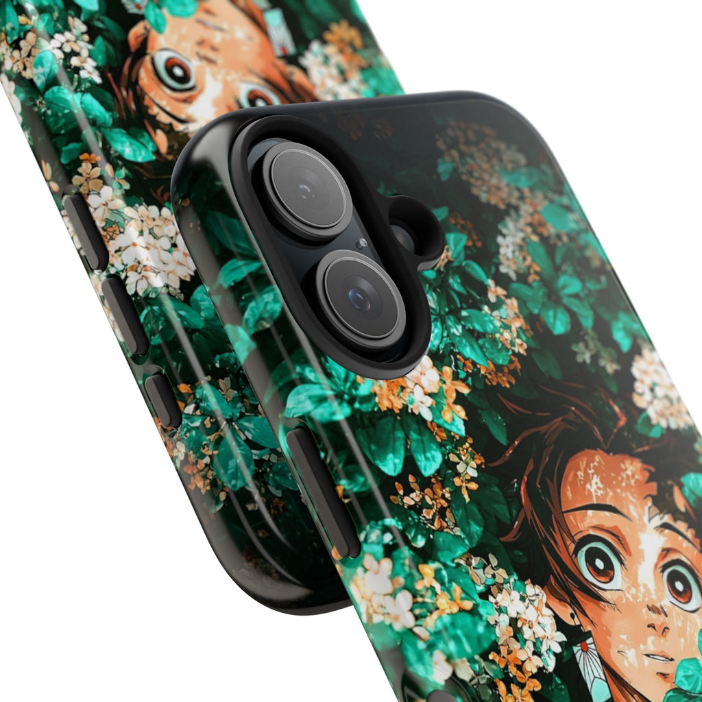 Floral Fantasy Tough Phone Cases | Trendy Phone Cover | Unique Gift for Nature Lovers | Durable Protection | Anime-Inspired Design