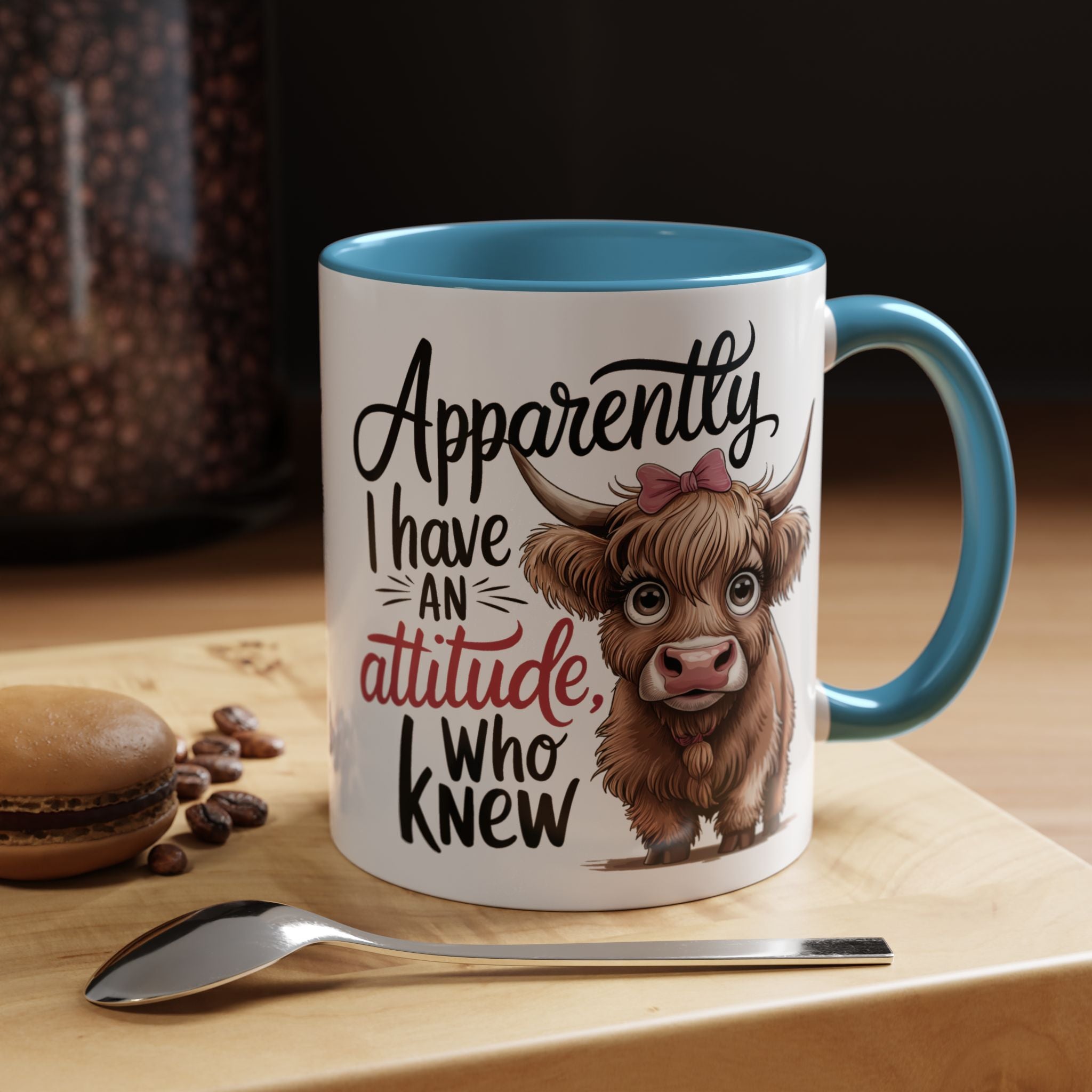 Cute Cow Attitude Mug, Funny Coffee Cup, Gift for Cow Lovers, Cow Decor, Kitchenware Gift, Humorous Animal Mug