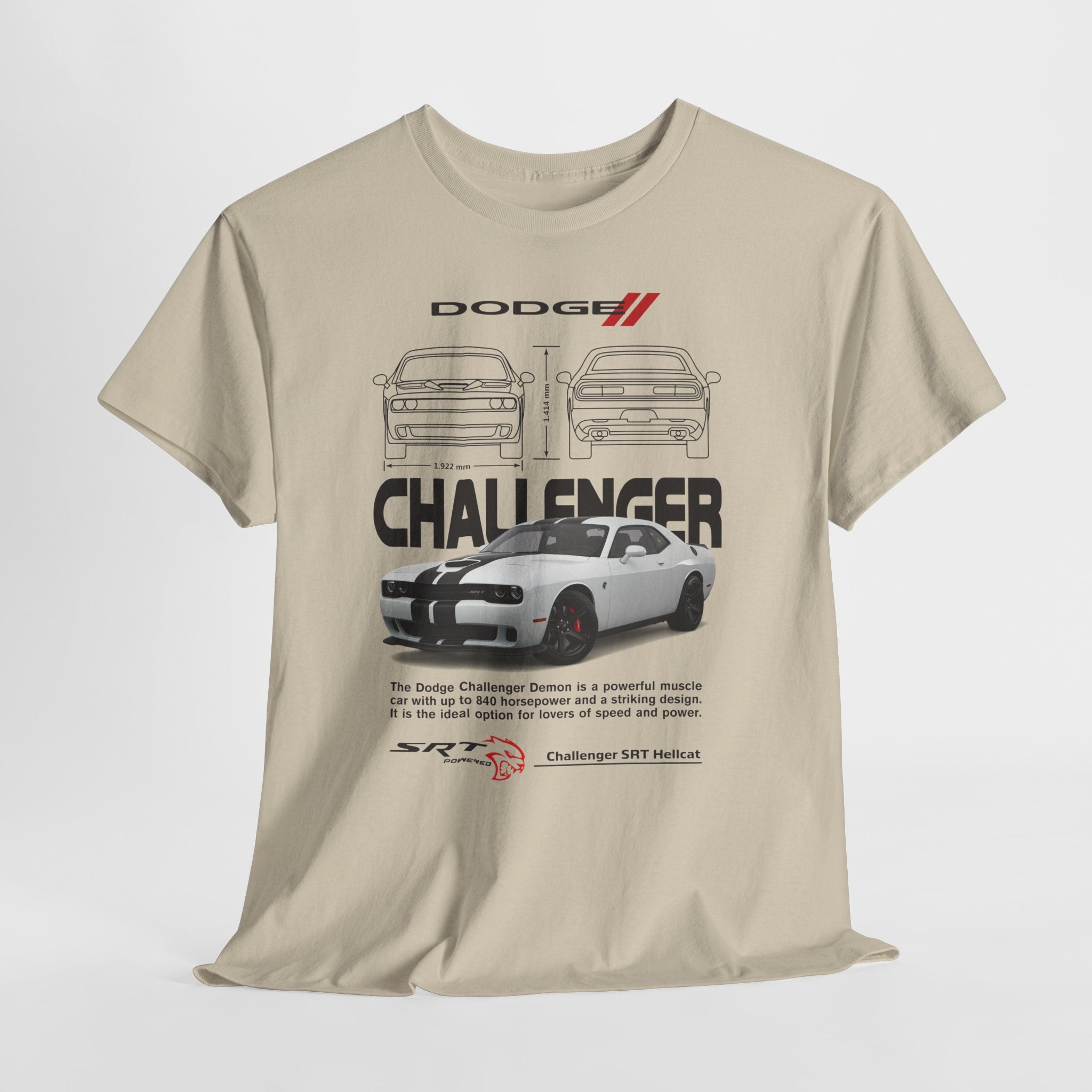 Dodge Challenger Graphic Tee, Unisex Heavy Cotton Shirt, Car Enthusiast Gift, Casual Wear, Classic Car Fashion, Birthday Present