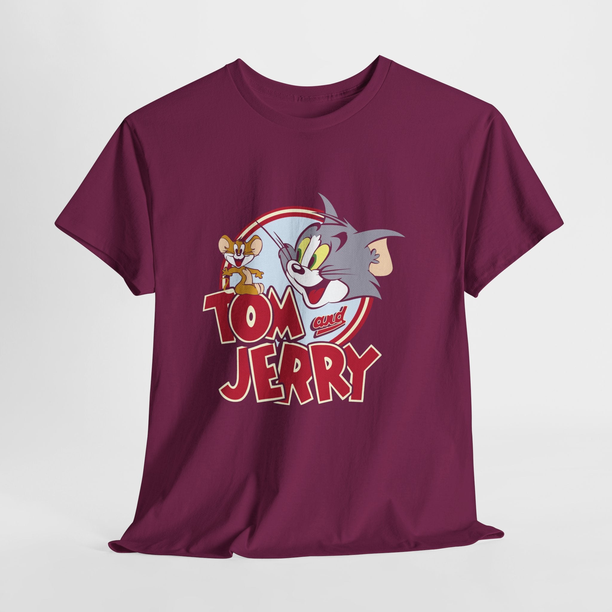 Tom and Jerry Unisex Heavy Cotton Tee, Funny Cartoon Shirt, Casual Wear, Gift for Kids and Adults, Retro Comics Tee
