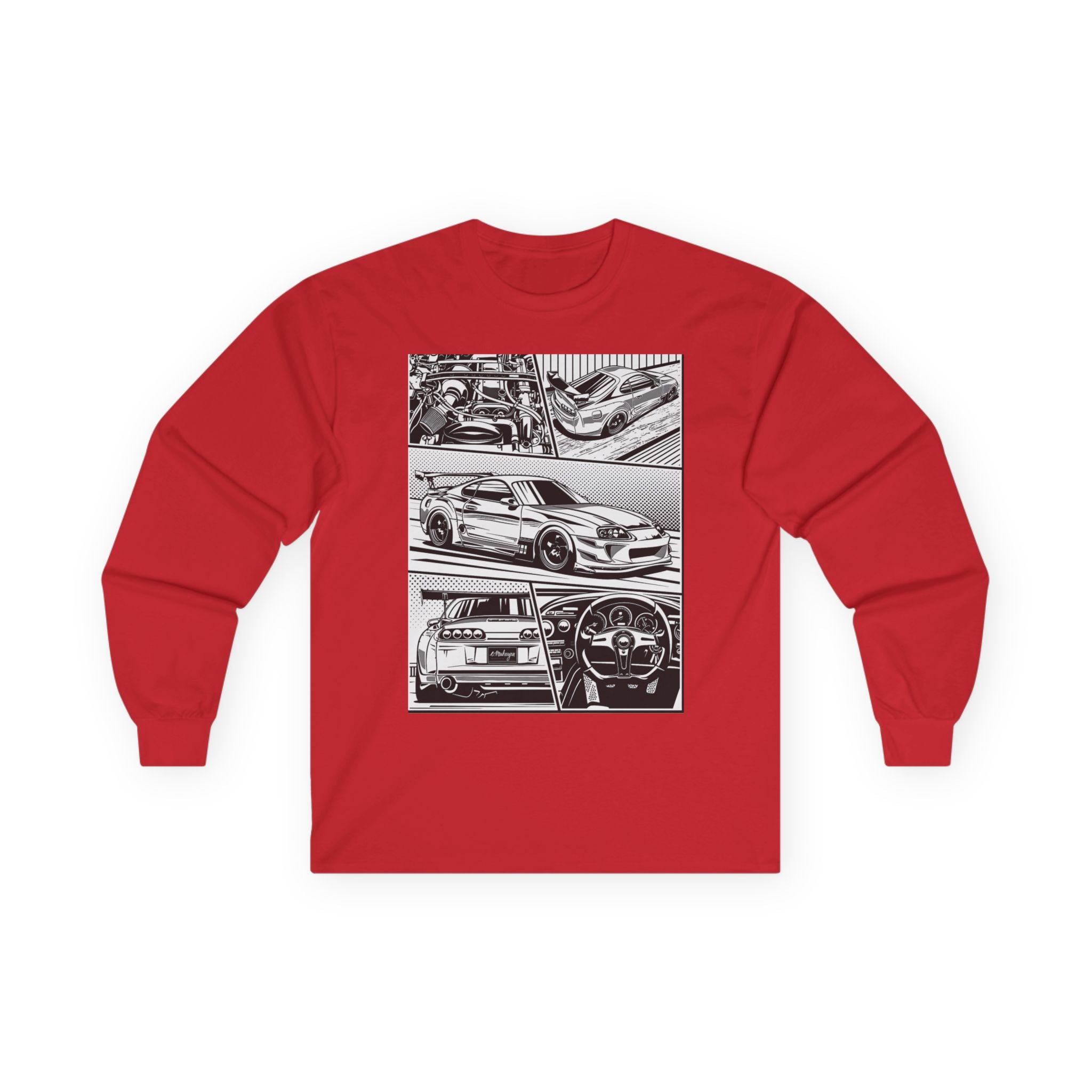 Automotive Art Long Sleeve Tee - Car Enthusiast Graphic