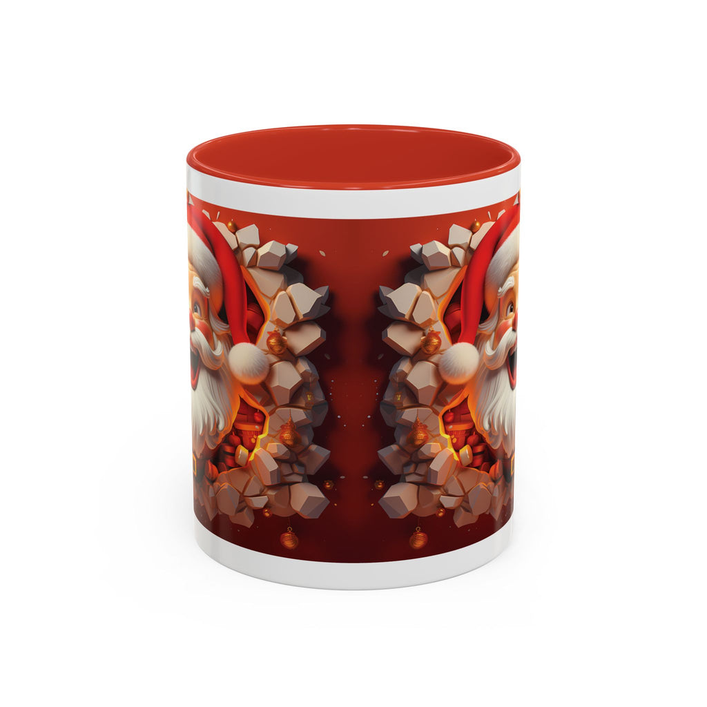 Cheerful Santa Accent Coffee Mug - Perfect for Xmas, Holiday Gifts, Cozy Mornings, Festive Decor, Coffee Lovers