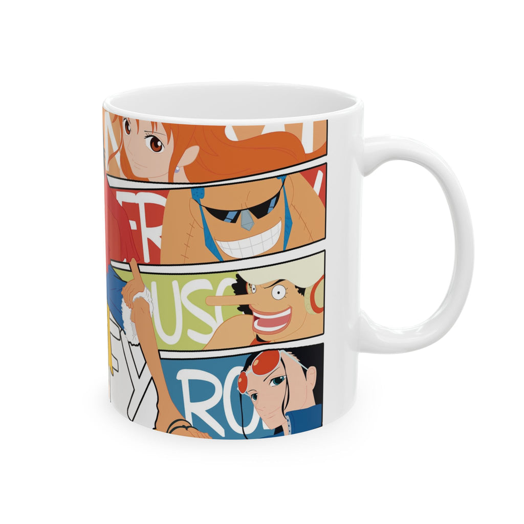 Anime Character Collage Ceramic Mug (11oz, 15oz) — Luffy Crew Design
