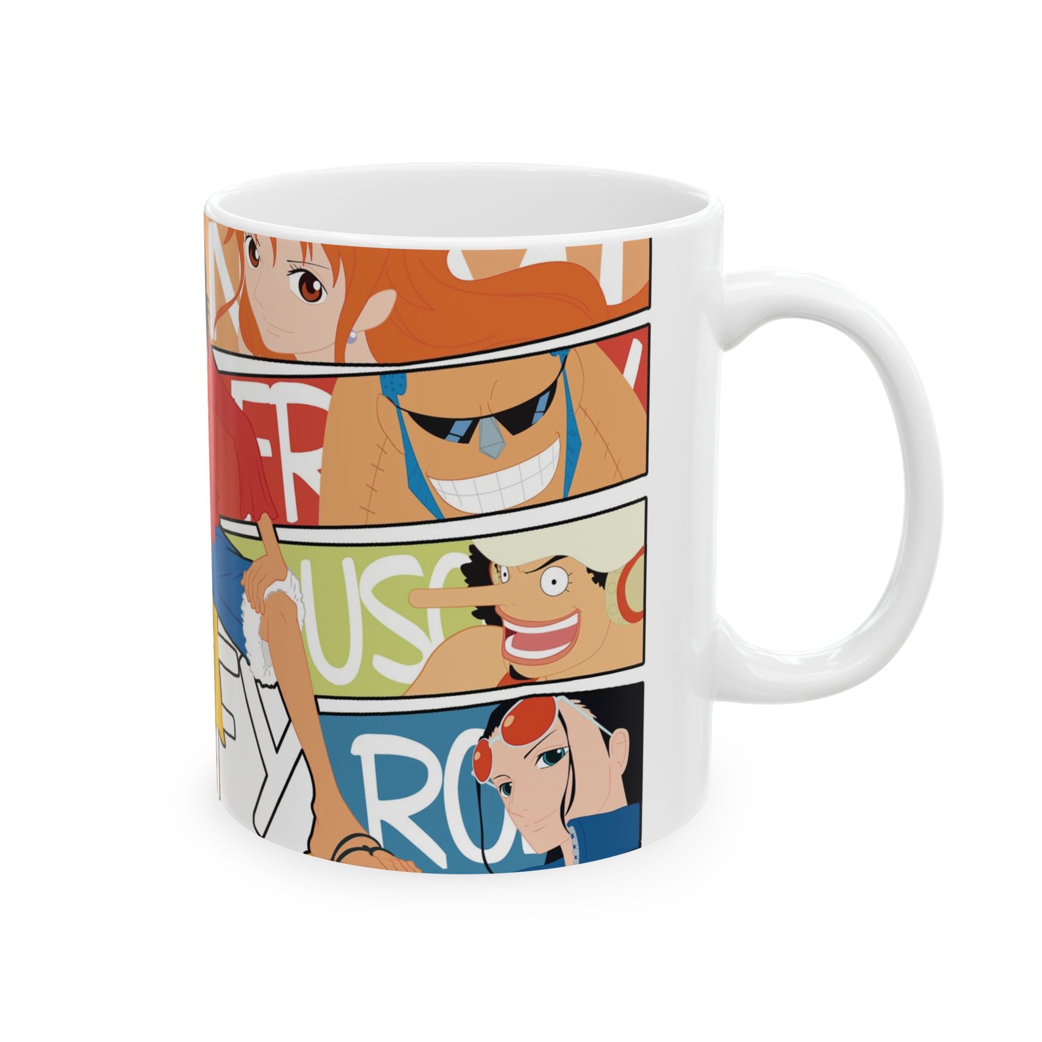 Anime Character Collage Ceramic Mug (11oz, 15oz) — Luffy Crew Design