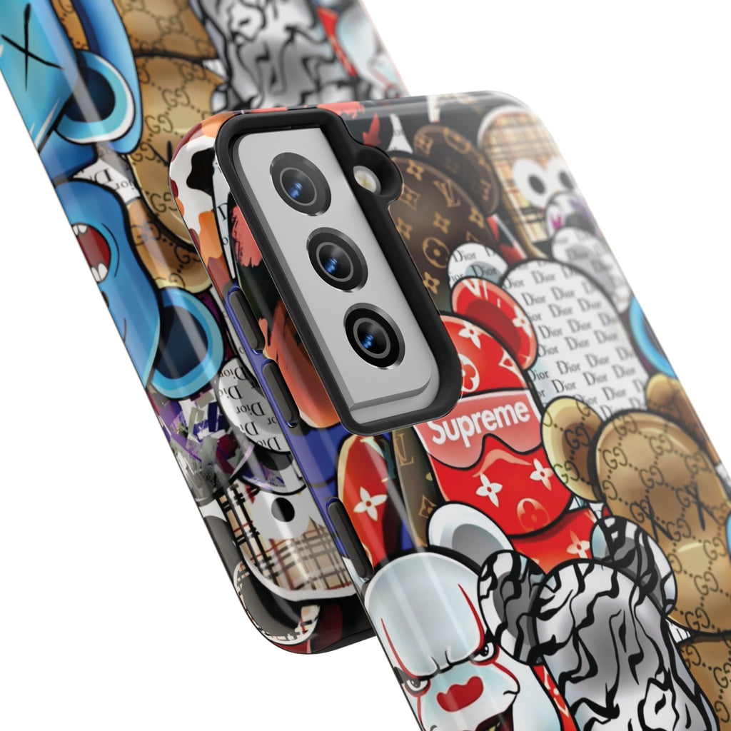 Trendy Bear Phone Case: Stylish Tough Protector for Streetwear Lovers, Gift for Teens, Unique Accessories for Holiday Celebrations
