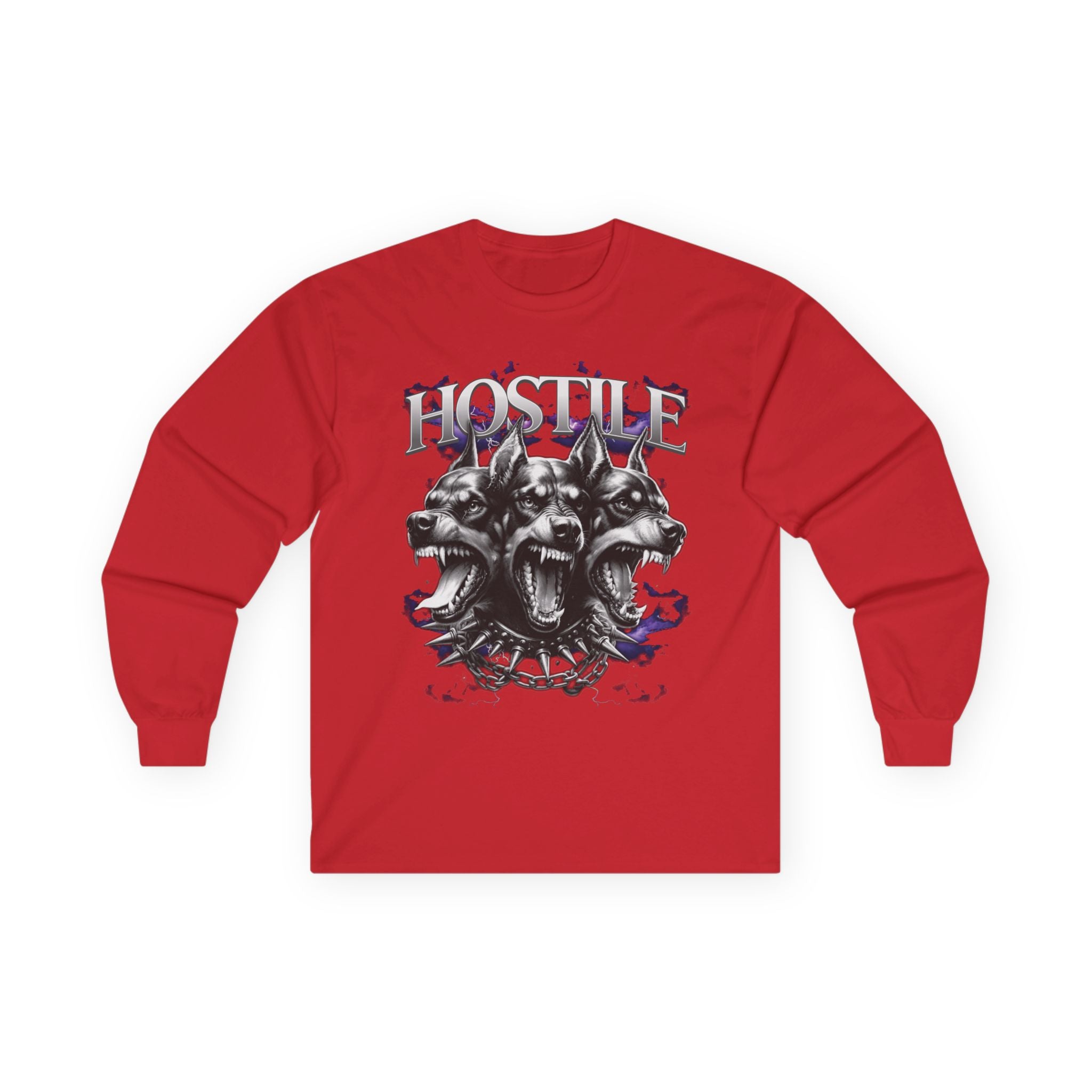 Hostile Graphic Long Sleeve Tee, Unisex Long Sleeve T-Shirt, Edgy Streetwear Top, Casual Everyday Wear, Gift for Music Lovers