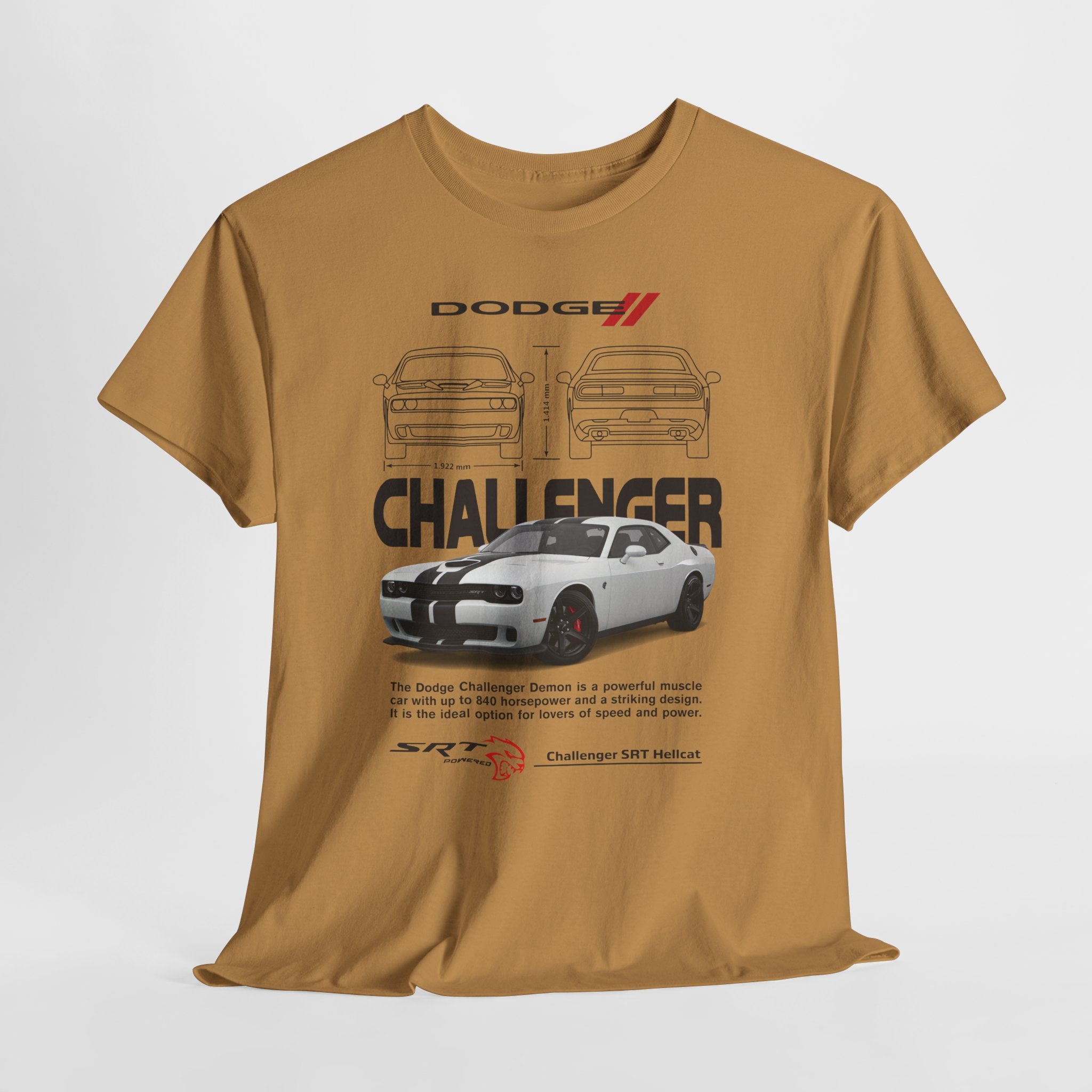 Dodge Challenger Graphic Tee, Unisex Heavy Cotton Shirt, Car Enthusiast Gift, Casual Wear, Classic Car Fashion, Birthday Present