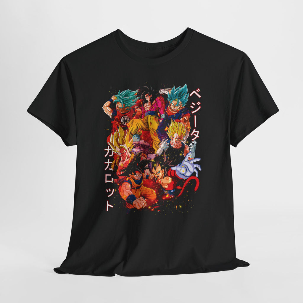 Dragon Warriors Anime Tee – Japanese Text Graphic Shirt
