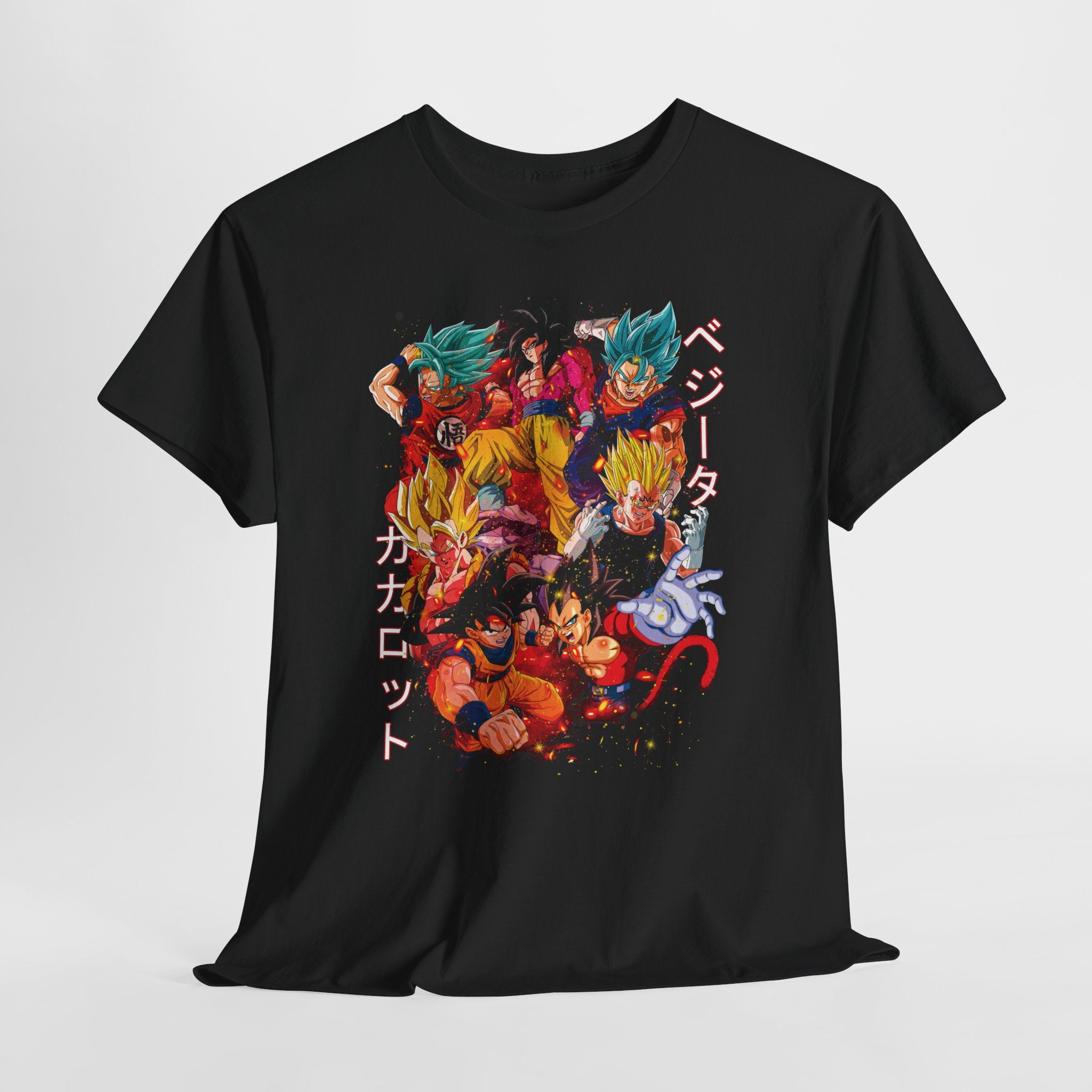 Dragon Warriors Anime Tee – Japanese Text Graphic Shirt