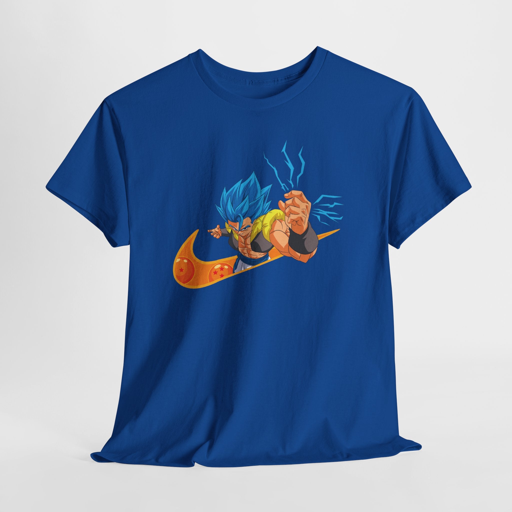 Anime Power Fusion Tee — Blue-Haired Warrior with Dragon Orb Graphic