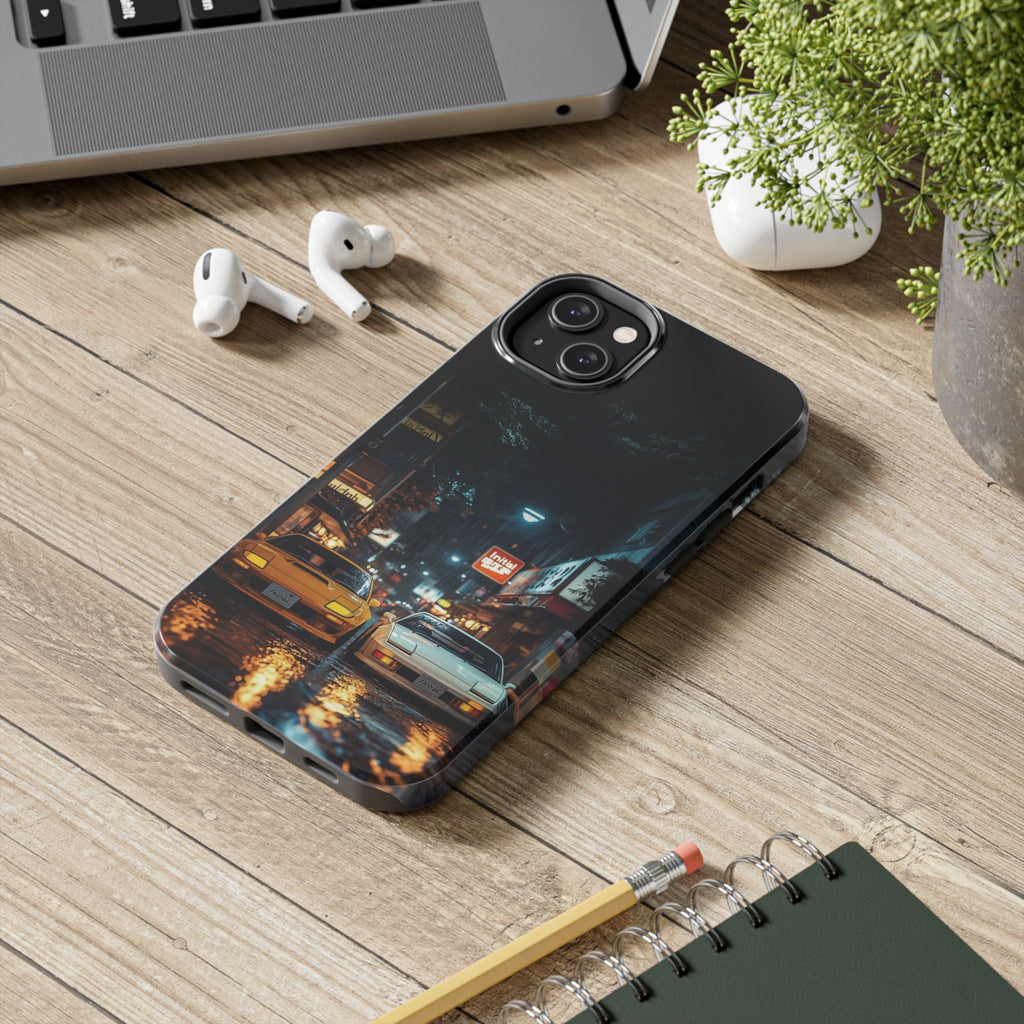 Night Cityscape Phone Cases, Urban Aesthetic Case, Tough Protection Case, Perfect Gift for Car Lovers, Ideal for Birthdays, Holidays