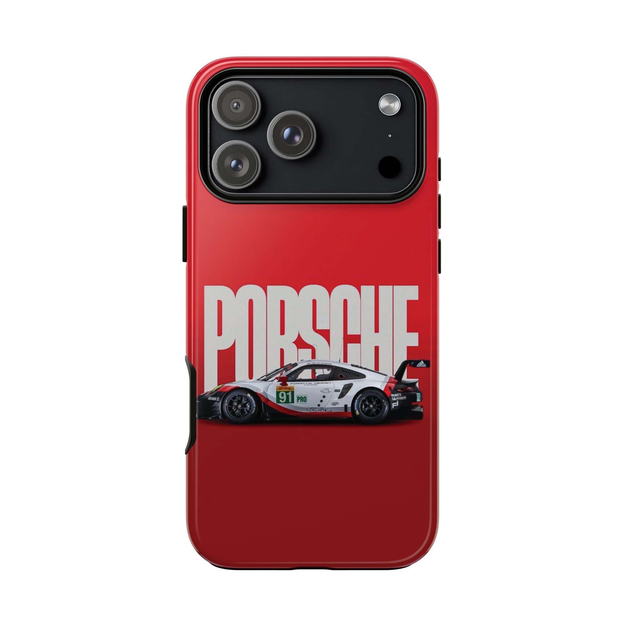 Porsche Racing Phone Case — Red Performance Car Protective Cover