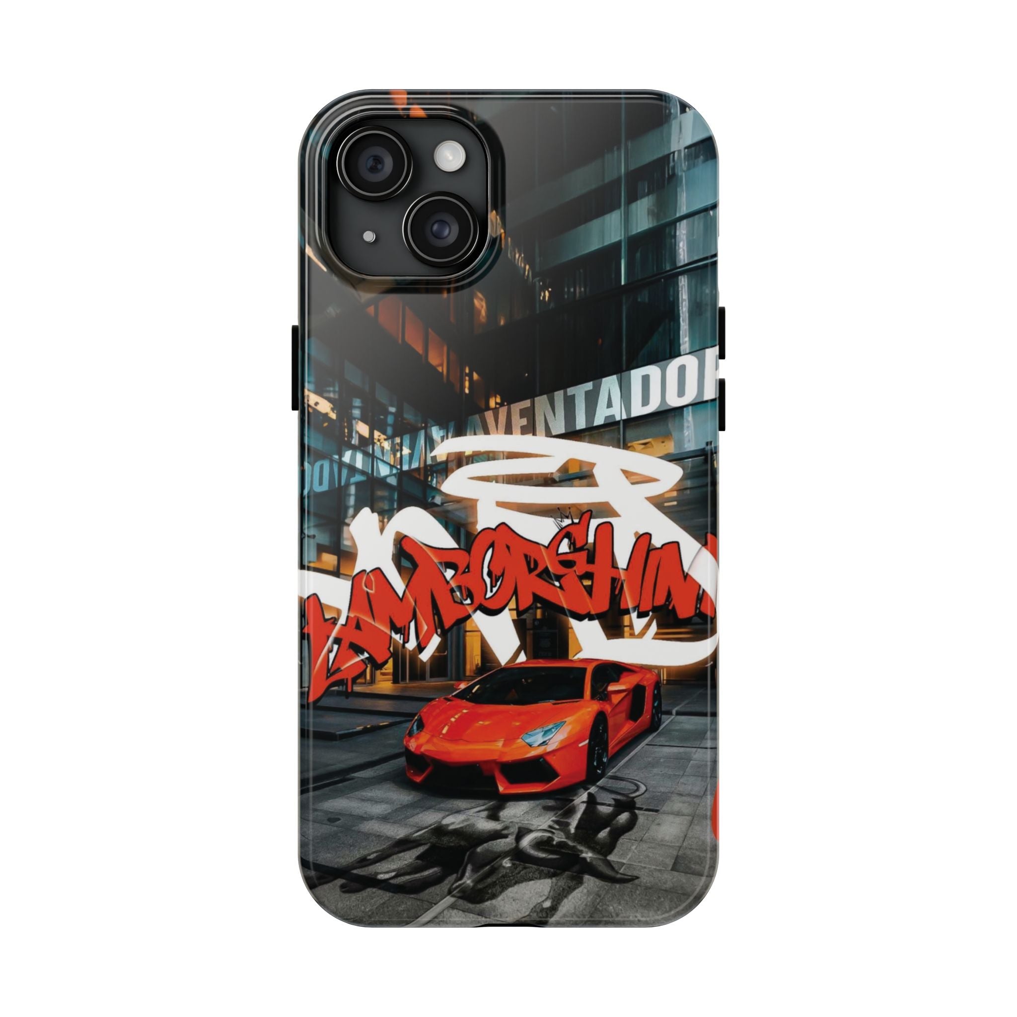 Urban Graffiti Tough Phone Case - Red Lamborghini Design
