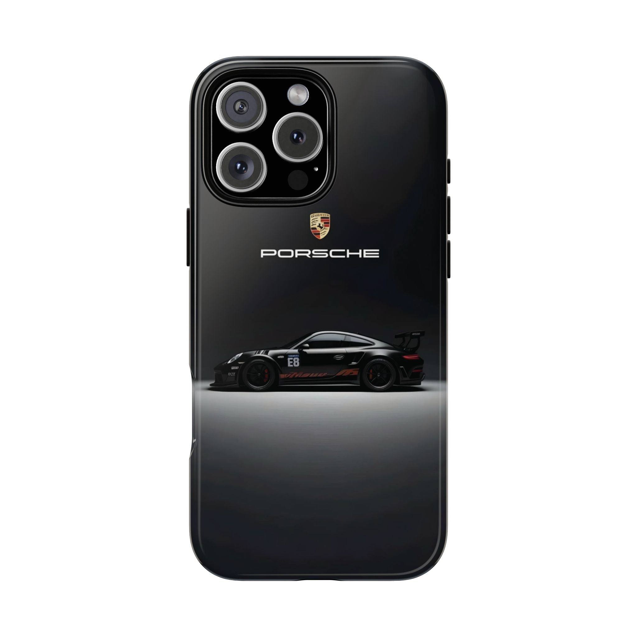 Porsche Racing Phone Case — Sleek Black Sports Car Tough Case