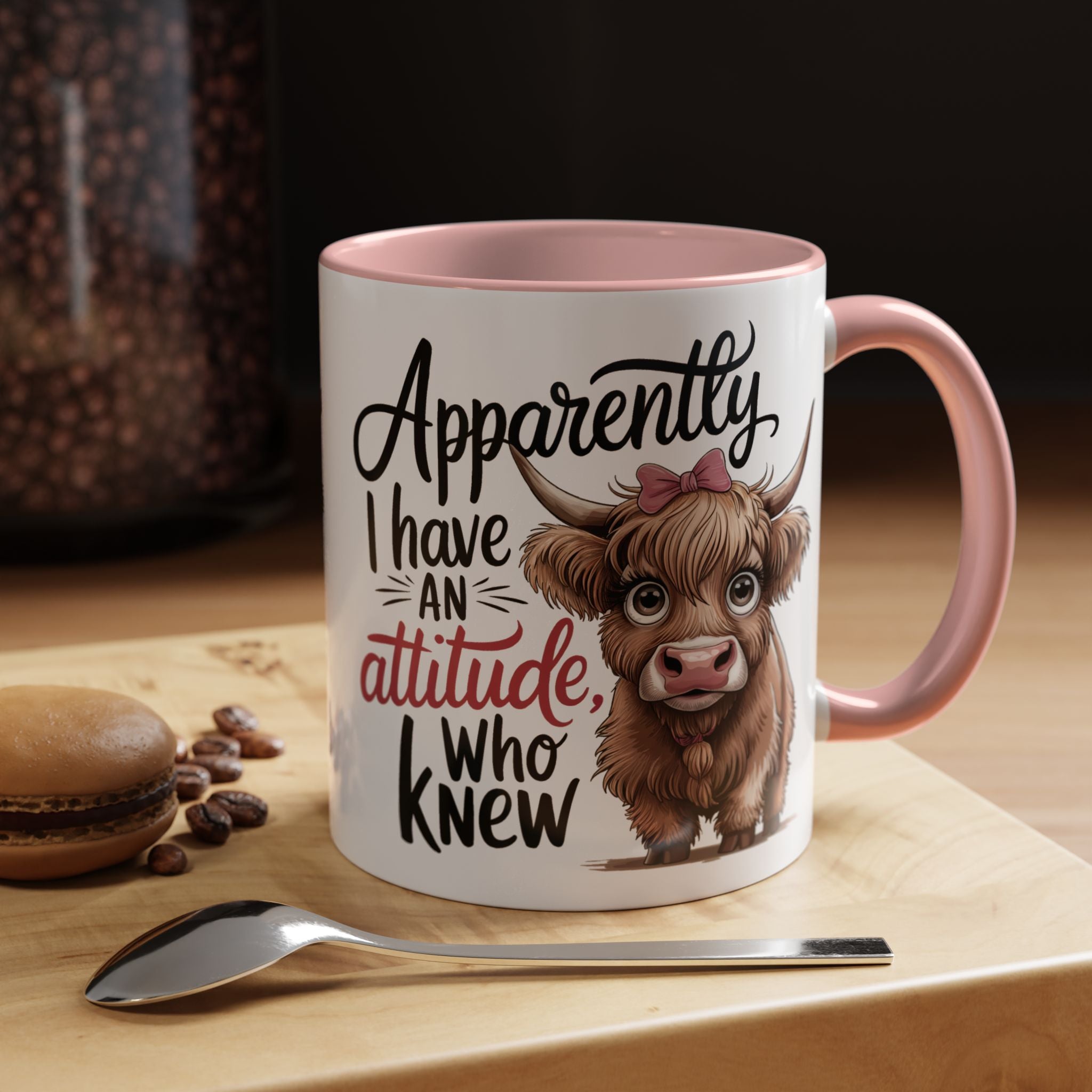 Cute Cow Attitude Mug, Funny Coffee Cup, Gift for Cow Lovers, Cow Decor, Kitchenware Gift, Humorous Animal Mug