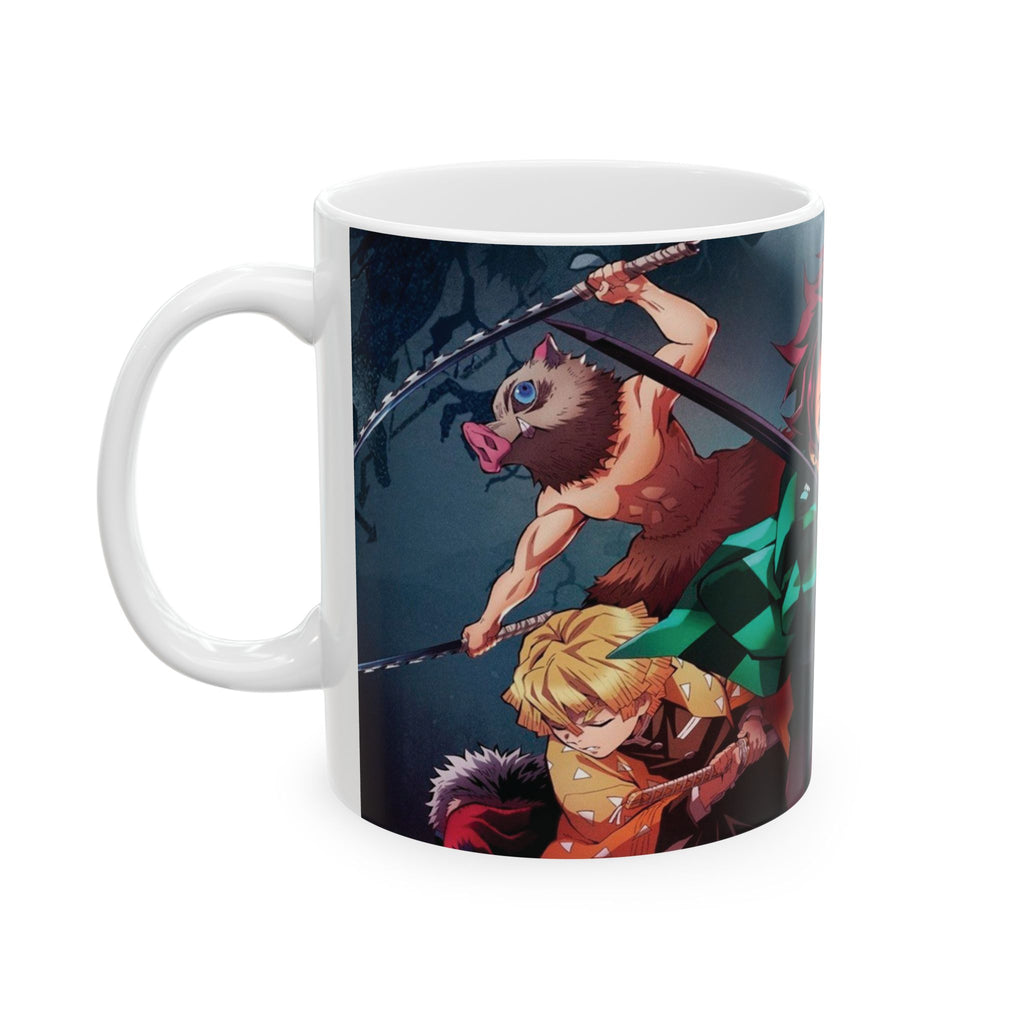 Anime Demon Slayer Ceramic Mug — Tanjiro & Nezuko Action Design (11oz/15oz)