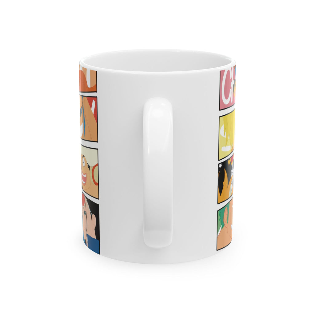 Anime Character Collage Ceramic Mug (11oz, 15oz) — Luffy Crew Design