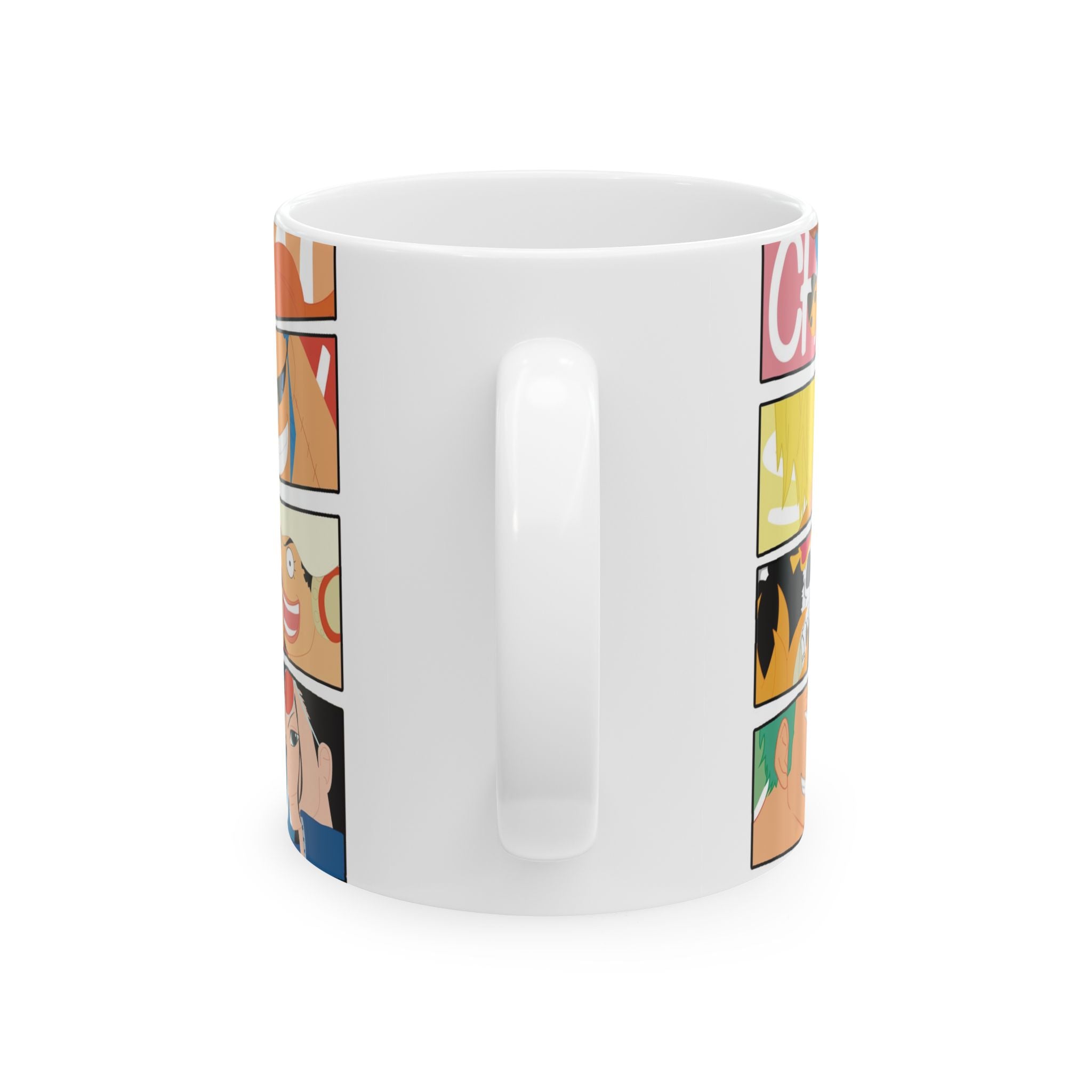 Anime Character Collage Ceramic Mug (11oz, 15oz) — Luffy Crew Design