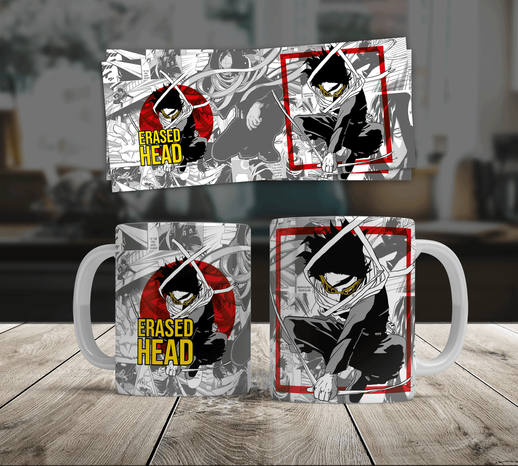 Anime Manga Collage Ceramic Mug (11oz/15oz) — Bold Black, Red & Yellow Character Design