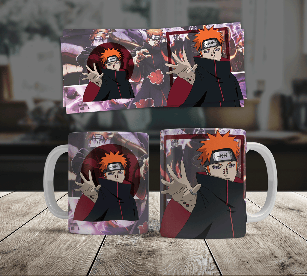 Anime Character Collage Mug — Dark Ninja Art Ceramic Coffee Cup (11oz, 15oz)