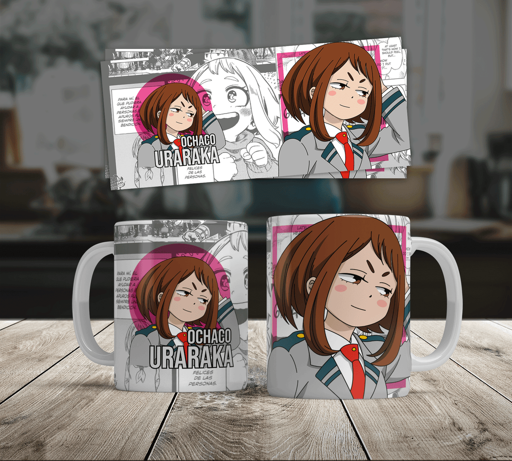 Anime Character Coffee Mug — Cute Schoolgirl Collage Design (11oz & 15oz)