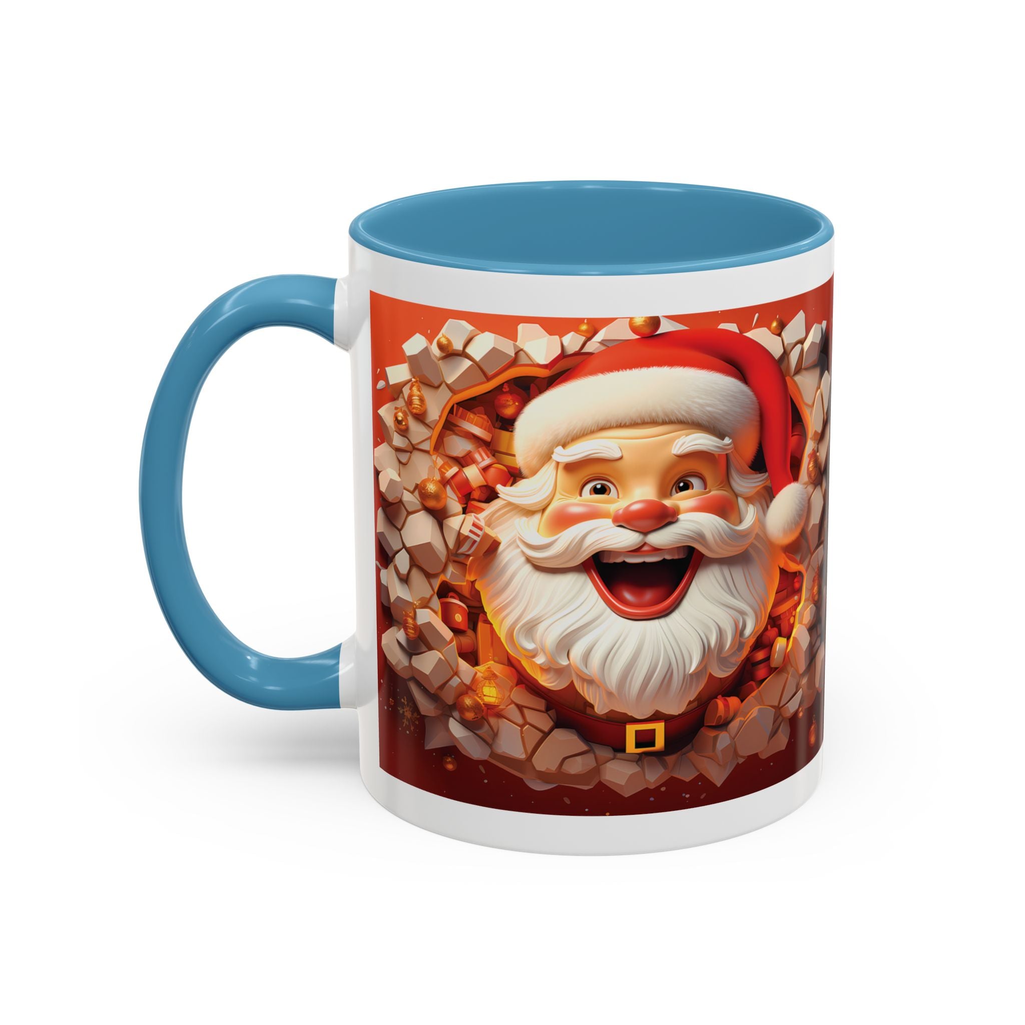 Cheerful Santa Accent Coffee Mug - Perfect for Xmas, Holiday Gifts, Cozy Mornings, Festive Decor, Coffee Lovers