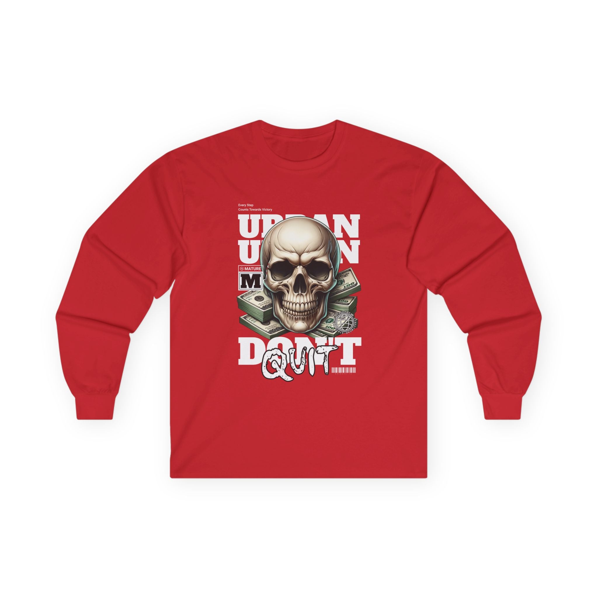Urban Skull Graphic Long Sleeve Tee | Unisex Cotton Shirt for Halloween, Streetwear, Graphic Tee, Gift for Him/Her