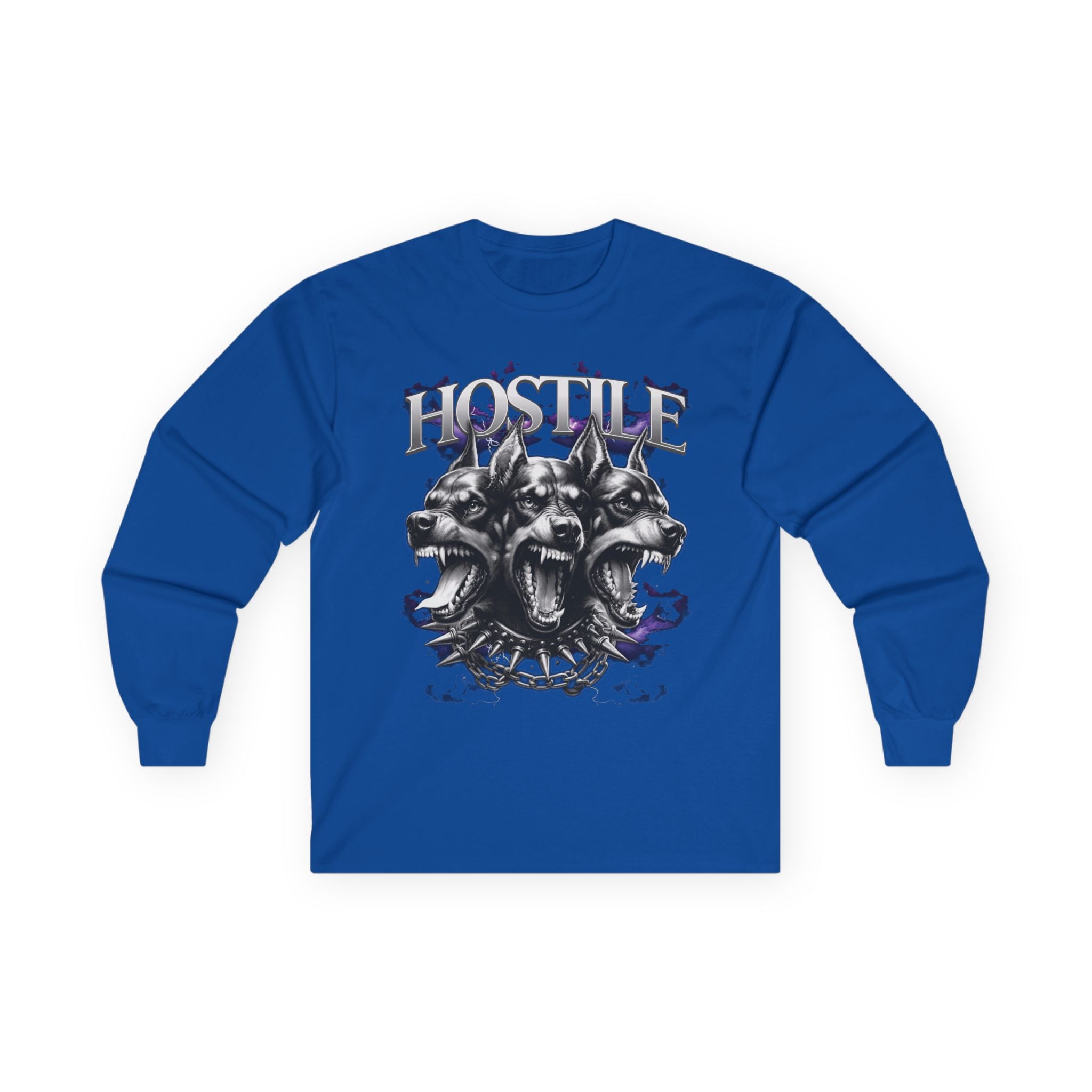 Hostile Graphic Long Sleeve Tee, Unisex Long Sleeve T-Shirt, Edgy Streetwear Top, Casual Everyday Wear, Gift for Music Lovers