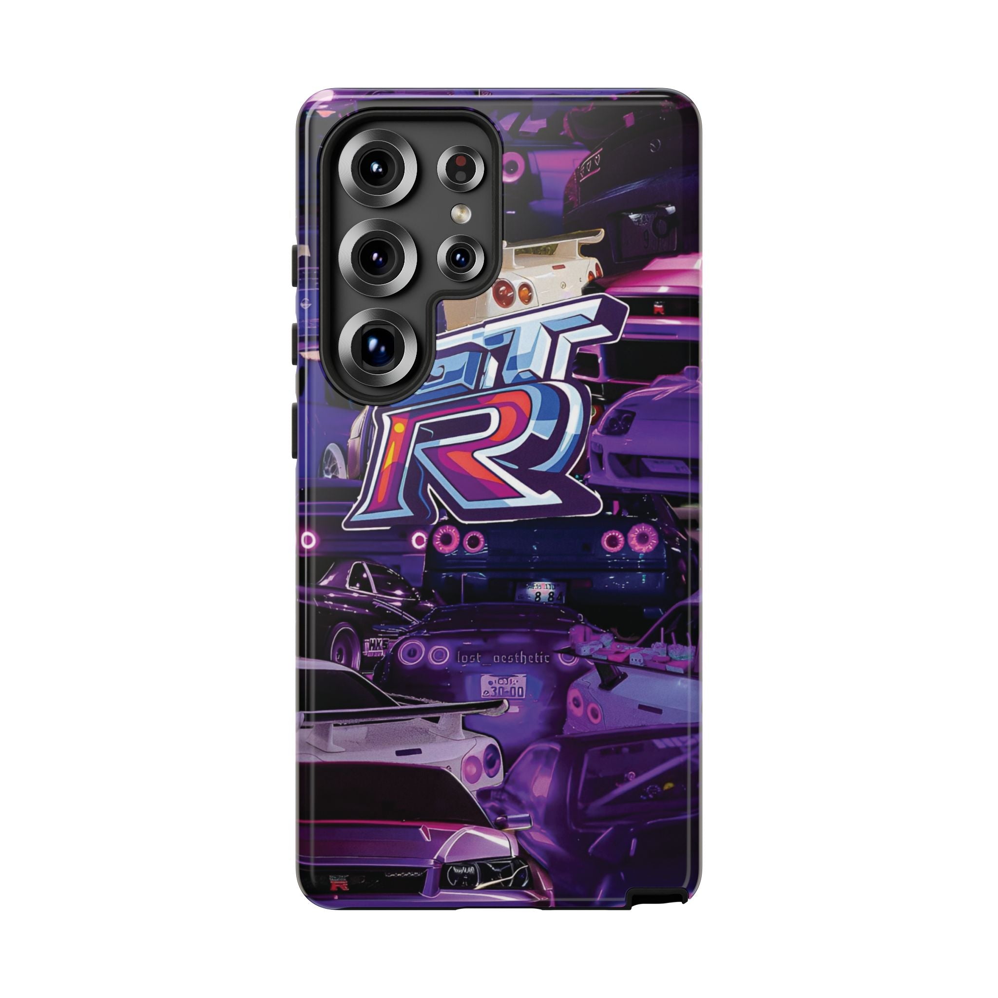 GTR Racing Phone Case – Neon Purple Sportscar Design